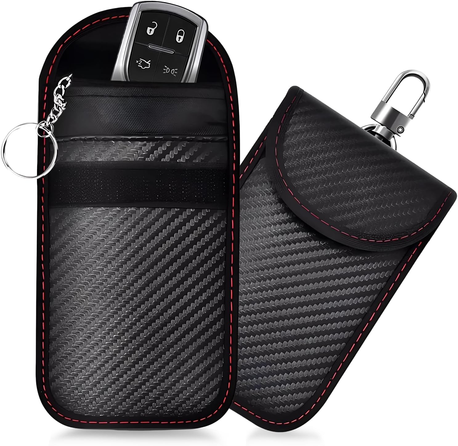 Faraday Bags, Faraday Pouch for Key Fob RFID Signal Blocking, 2 Pack Black
