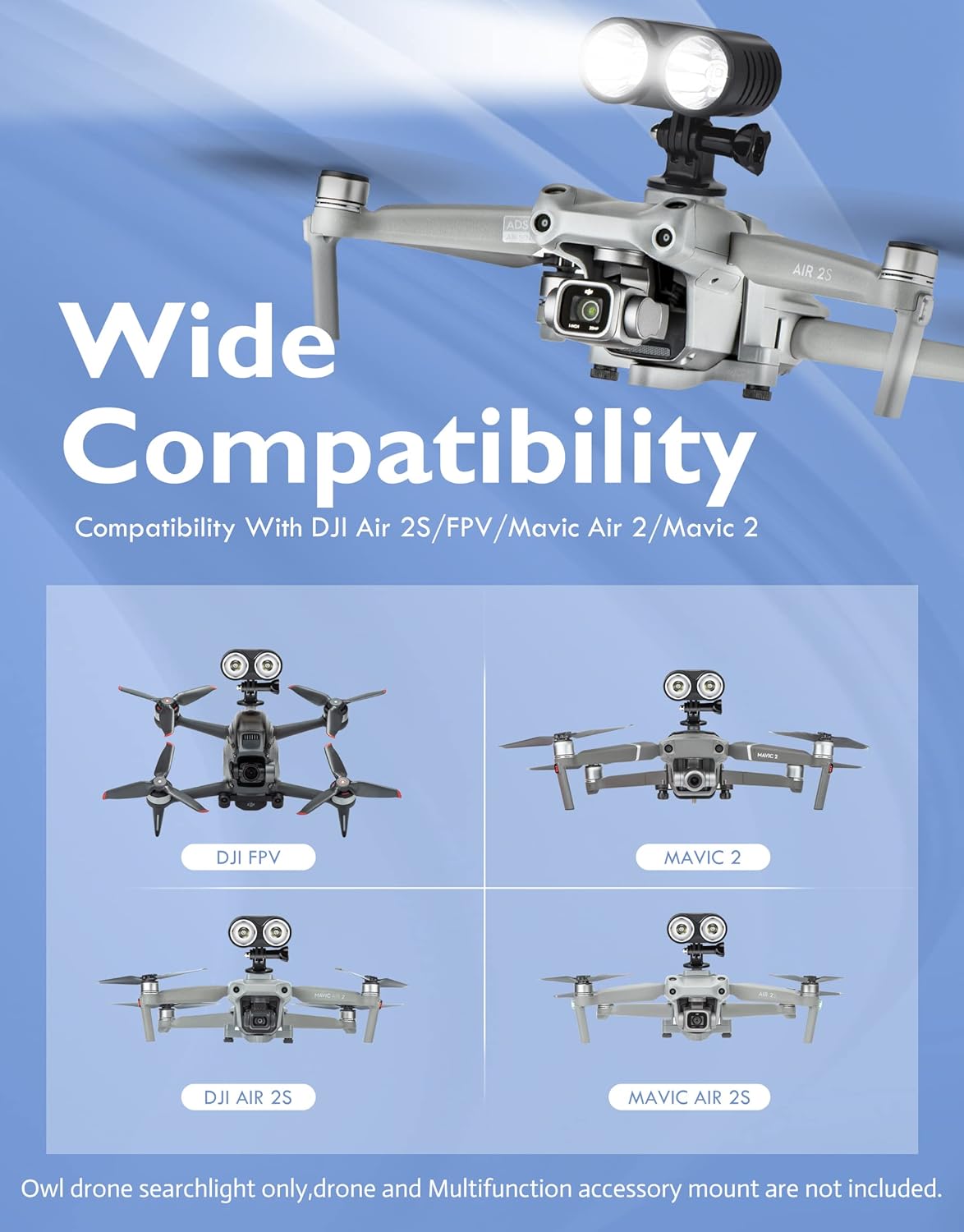 Drone Strobe Light for DJI Mini 3 Pro/DJI Mini SE/Mavic Air 2 and DJI Air 2S/Mavic 3 Accessories, Anti-Collision Lighting for Night Flying, Fits All Drones Like, Pro Platinum, DJI FPV, Phantom 4 Pro