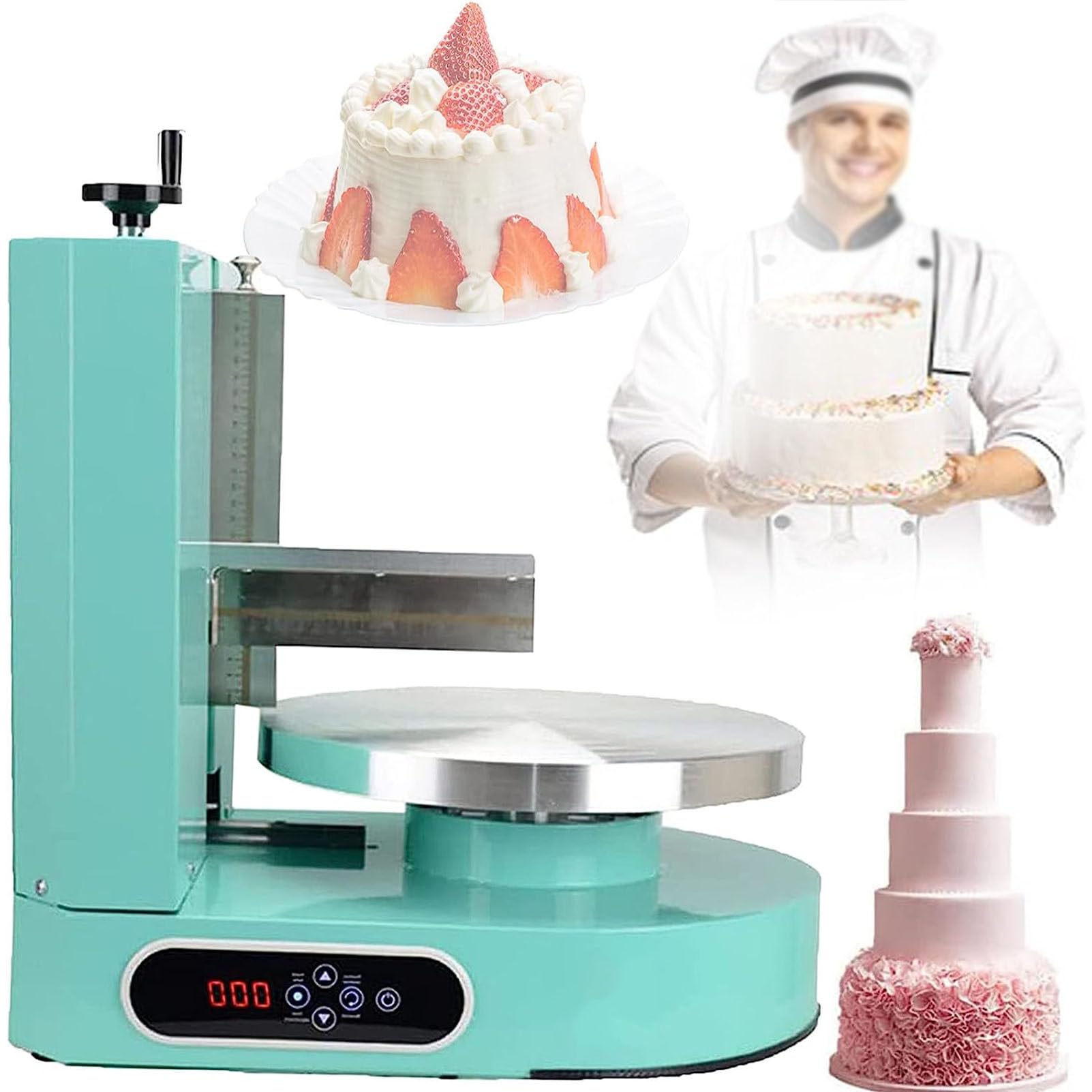 Máquina de glaseado para tartas, revestimiento suave automático y decoración para tartas de cumpleaños, ideal para untar crema y alisar