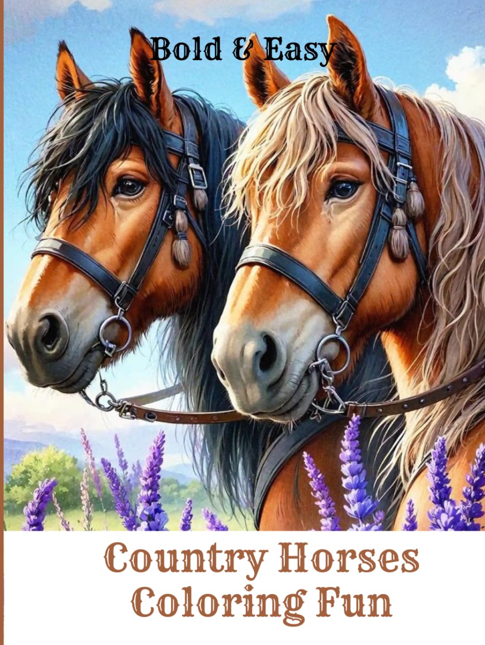 Country Horses Coloring pages For Teens & Adults: Relaxing coloring book
