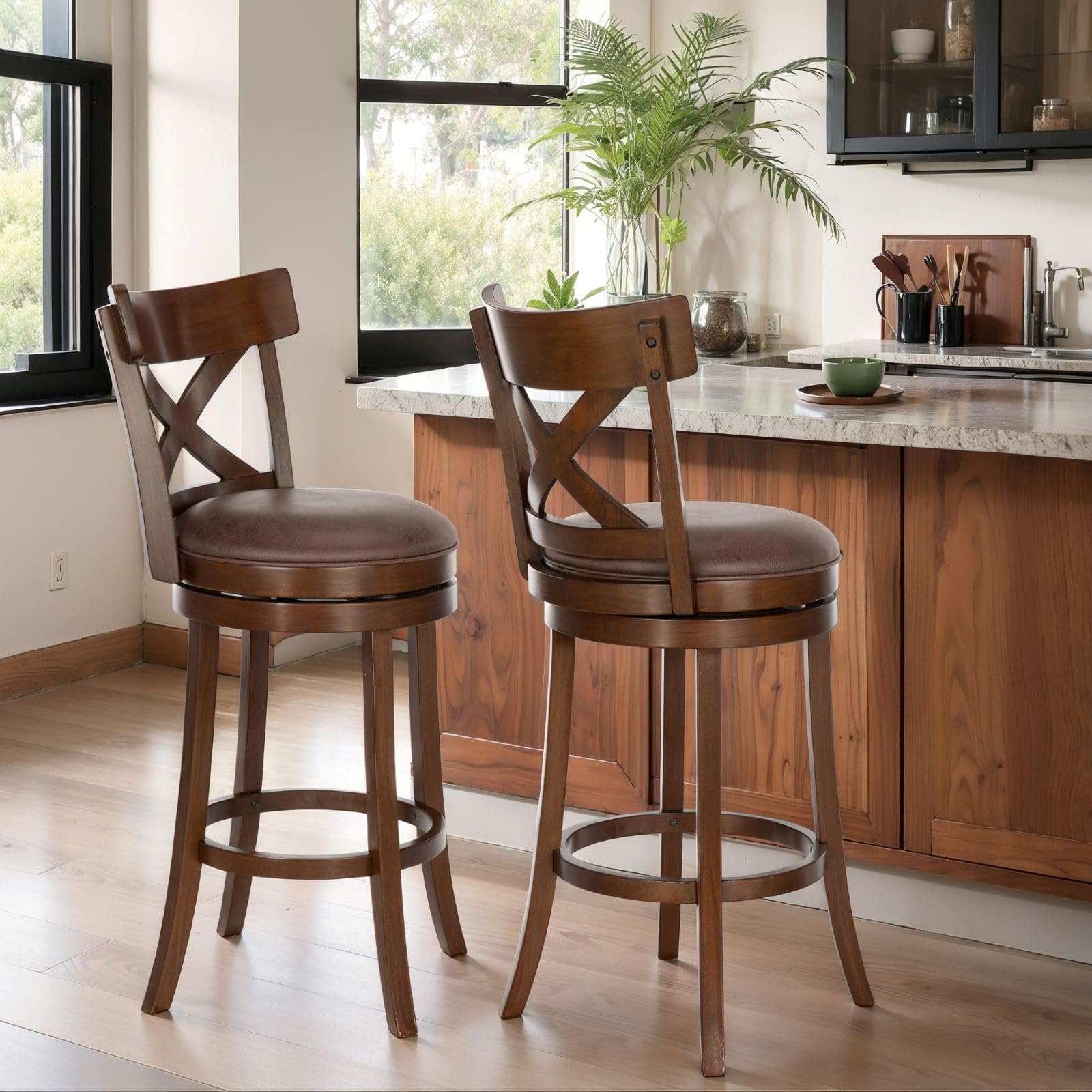 Sophia and William Swivel Bar Stools Set of 2