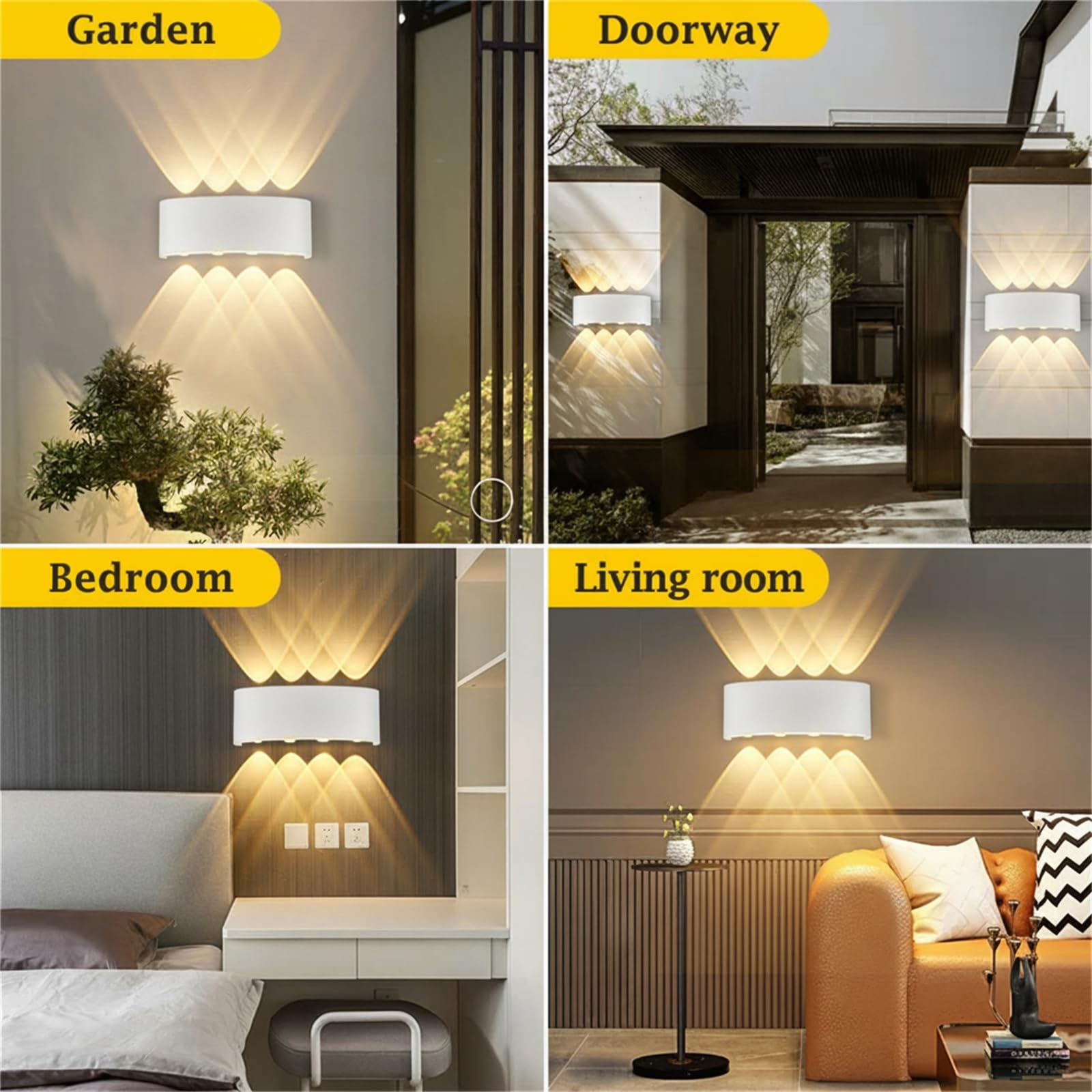 CANMEIJIA Lampa Ścienna LED IP65 8W 3000K 2-Pak