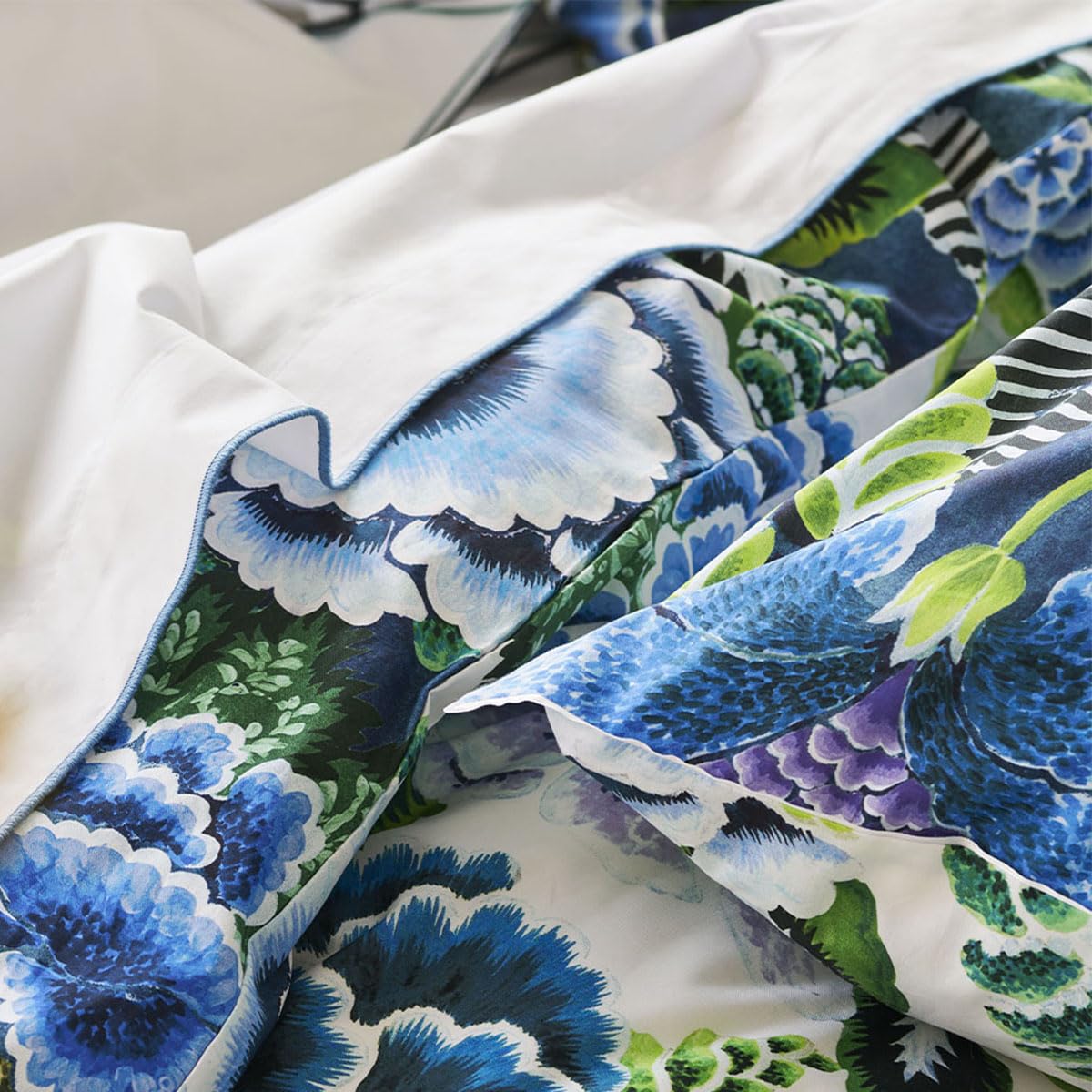 Duvet Cover, Rose DE Damask Indigo, 200 x 200 cm, Designers Guild, Indigo Blue - Image 3