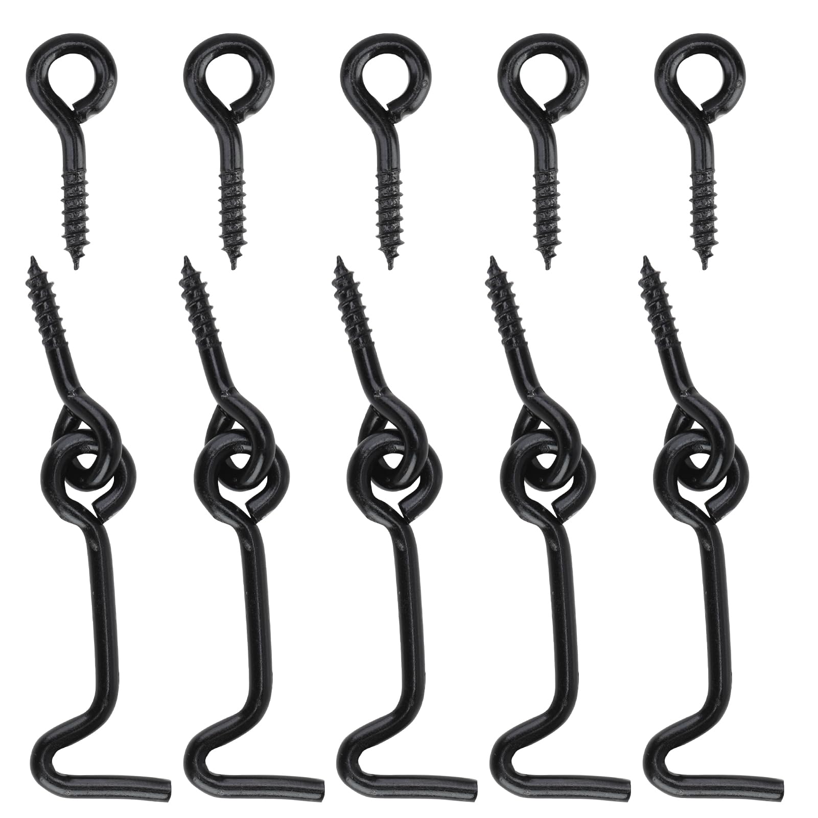 Cabin Hook 2 Inch Eye Latch 50mm Plated Metal Door Swivel Hook Privacy Hook Latch with Mounting Screws for Door Window Pack of 5