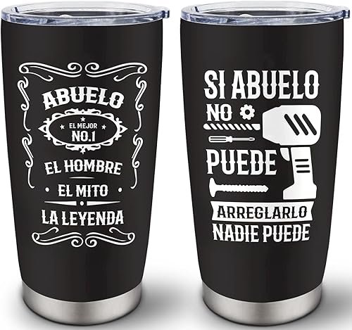 Regalos de Abuelo en Español Vaso de 20 onzas, Regalos para Abuelo, El Mejor Abuelos Del Mundo, Los Mejores Regalos de Abuelos de Nietos, Regalo