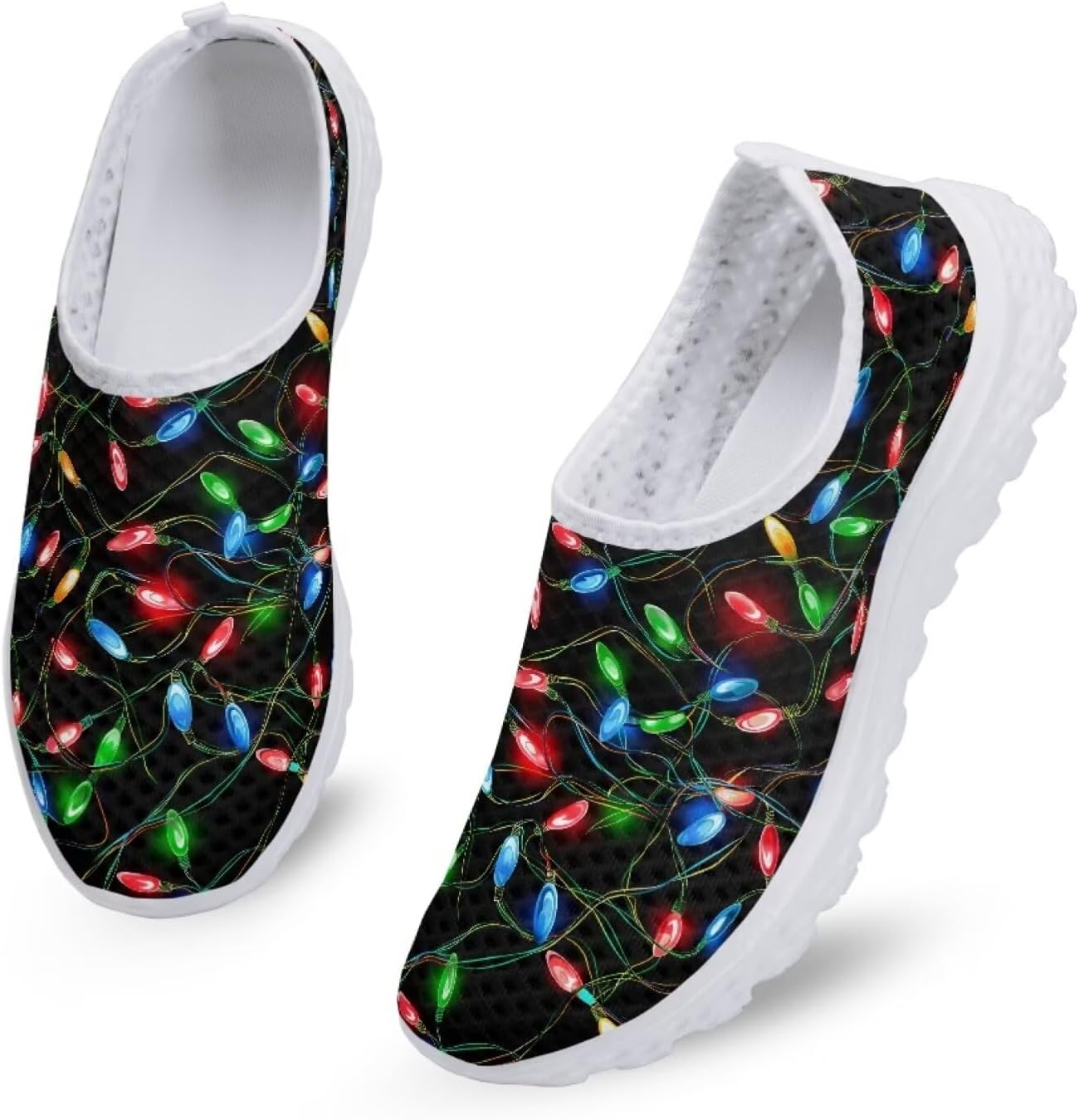 Jeiento Halloween Shoes for Women Men Halloween Party Walking Running Sneaker Shoes Slip-On Breathable Mesh Workout Fashion Shoes