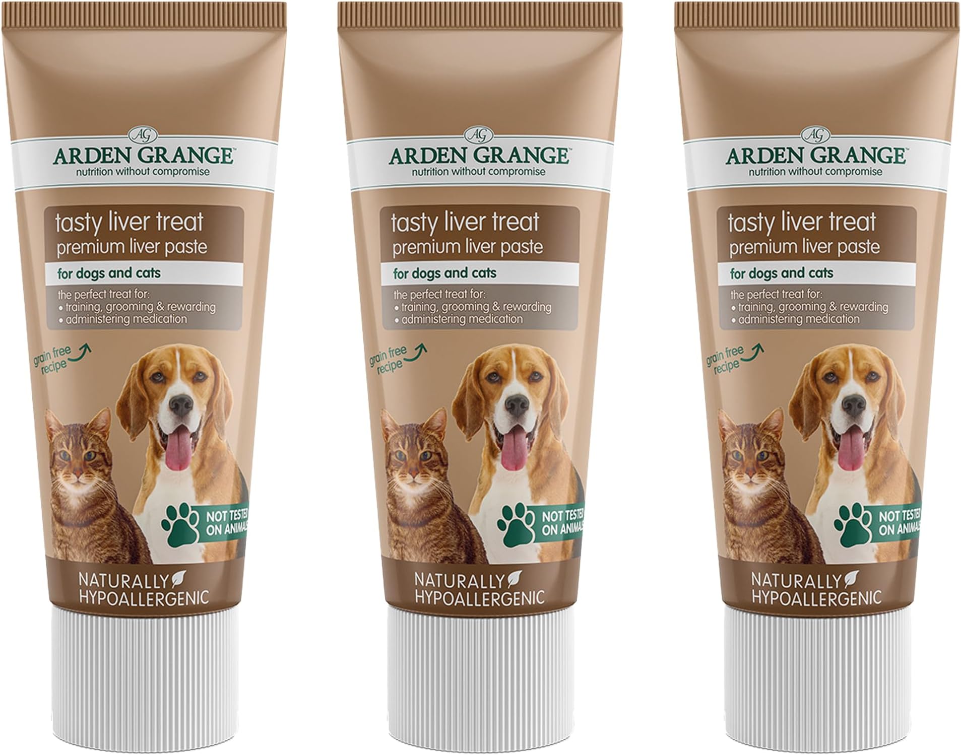 Arden Grange Premium Liver Paste Treat for Adult Dogs and cats (3 x 75g)
