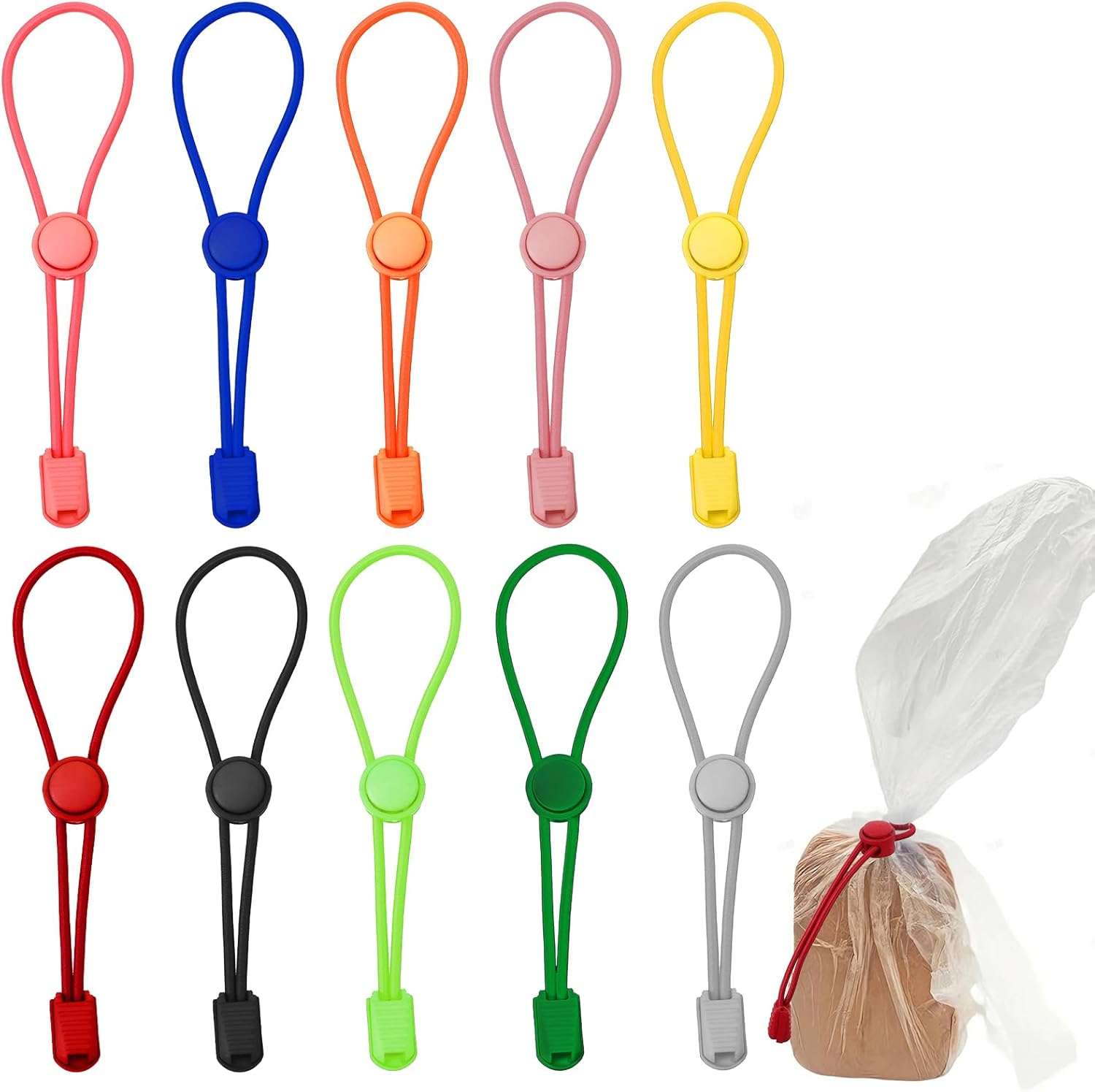 10PCS Clay Bag Ties, Adjustable Elastic Pottery Trimming Clay Bag Tie Colorful Pottery Straps Ceramic Tool Strap for Closure & Organization Sculpting Enthusiasts Artist