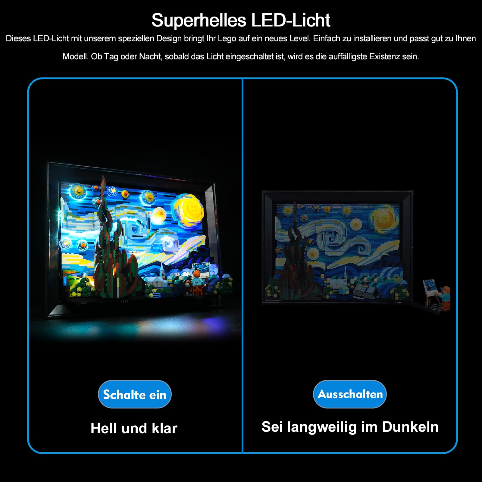 BrickBling LED Light Set Compatible with LEGO Vincent Van Gogh, The Starry Night 21333 - Image 2