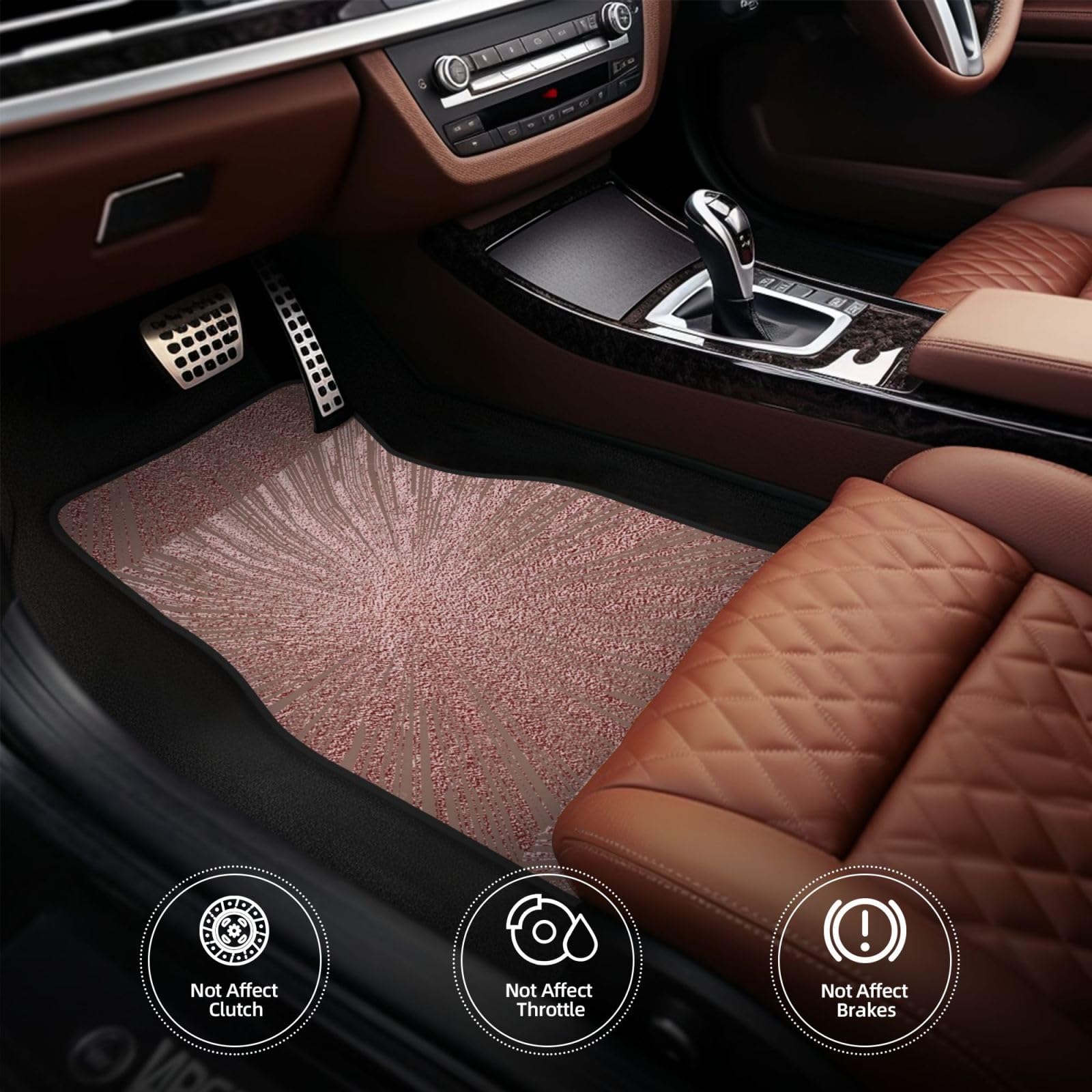 Roségold-Rosa, 4er-Set Auto-Fußmatten, Neopren-Fußmatten für Fahrzeuge, rutschfeste Auto-Fußmatten, Autozubehör