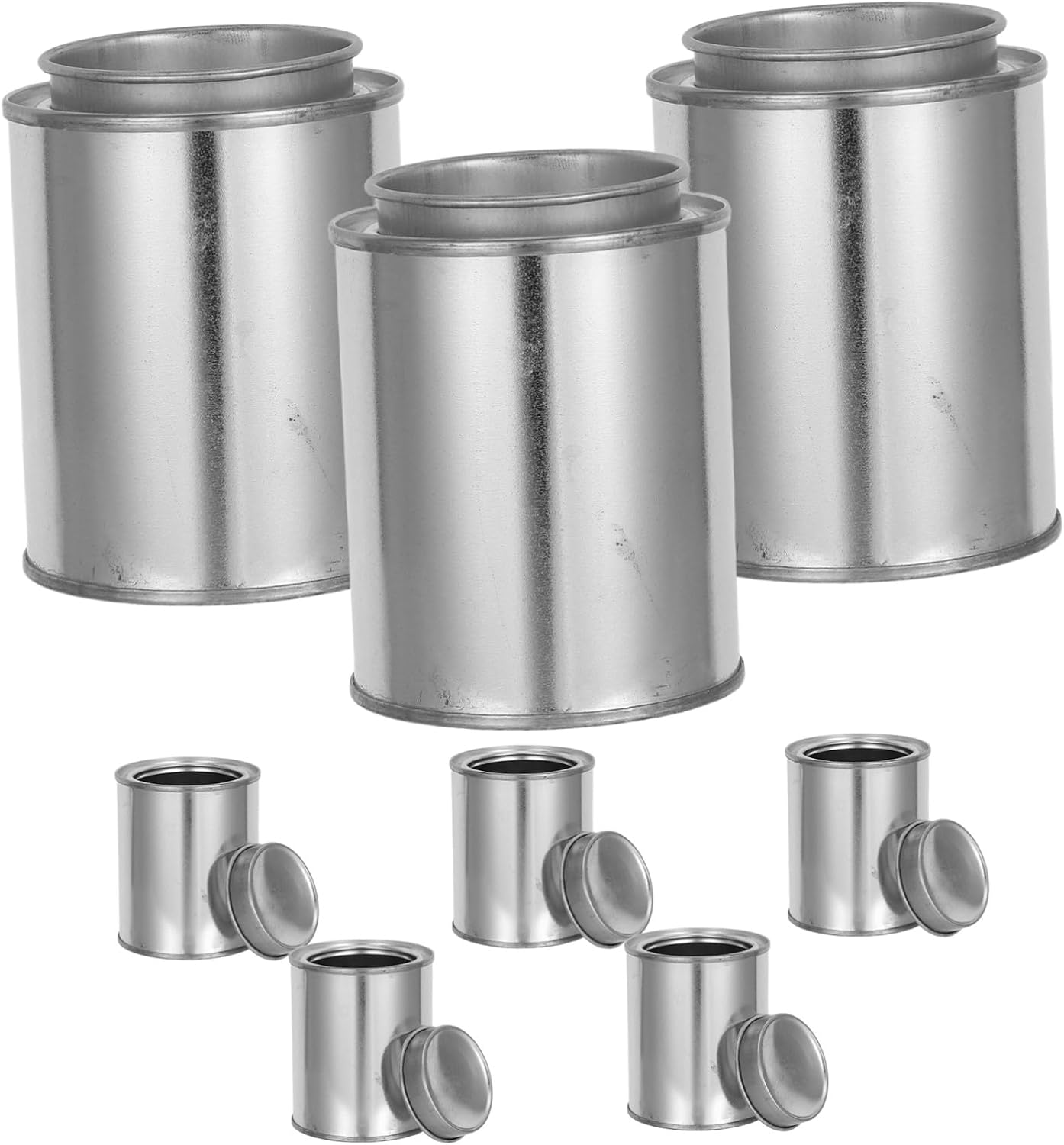 Generic 8pcs Empty Metal Paint Buckets with Lids 0.2l 200ml Portable Iron Paint Storage Containers for Touchup Jobs at Home and Smaller Projects Efficient Storage