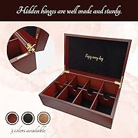 Vista 3 de BJOYFUL&LOVED BJL Organizador de bolsitas de té, caja de té de madera con 8 compartimentos, soporte de té de gran capacidad para almacenamiento