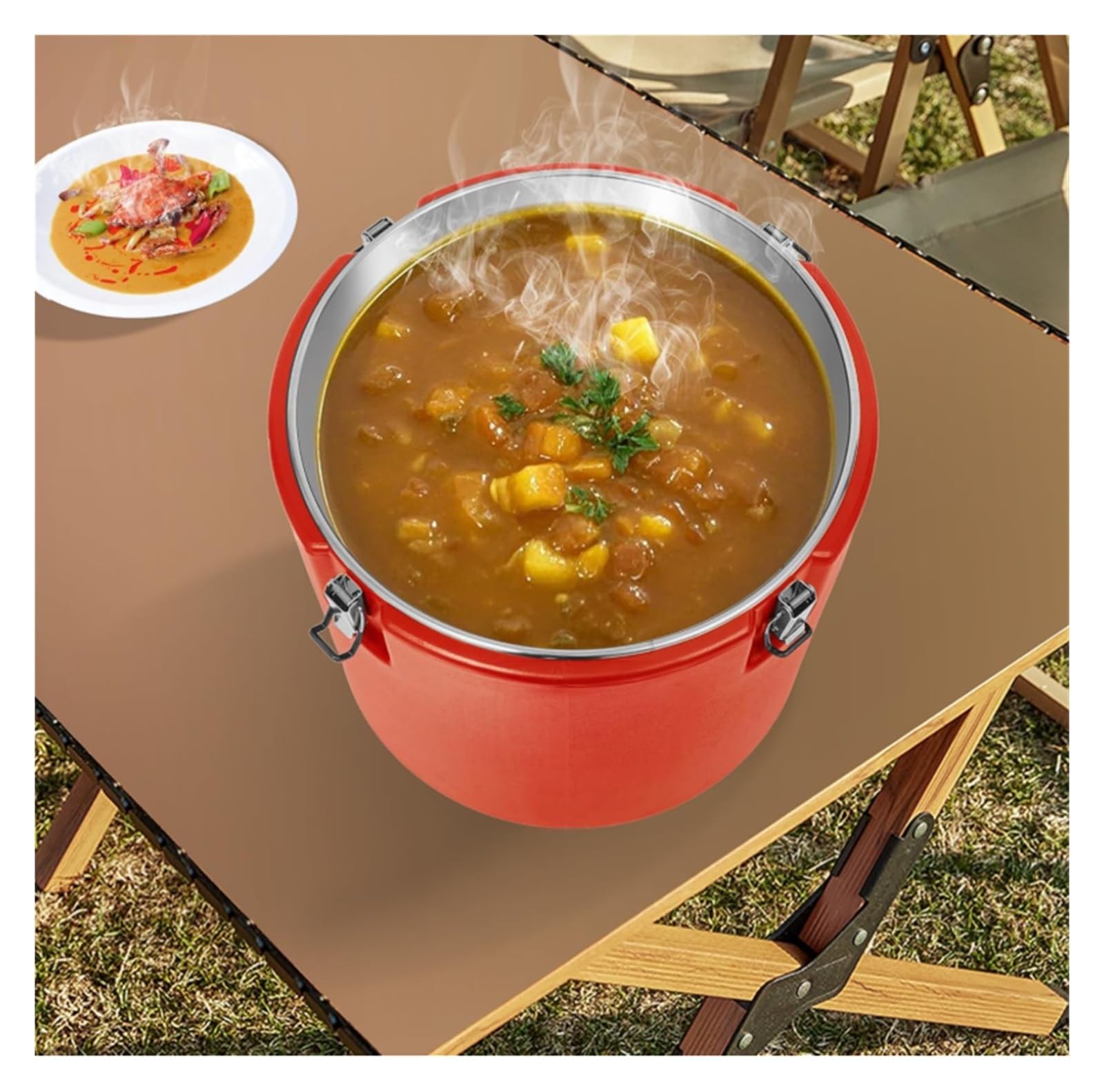 Réchauffeur de Nourriture Commercial de récipient de Nourriture isolé Seau a glacon | For récipient à soupe isotherme chaud et froid, for restaurant