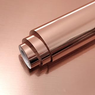 Rose Gold Stainless Steel Contact Paper Peel and Stick Metallic Wallpaper Removable Wall Paper for Appliances Decorative Self Adhesive Roll for Kitchen Fridge Dishwasher Cabinets 11.8"x80"