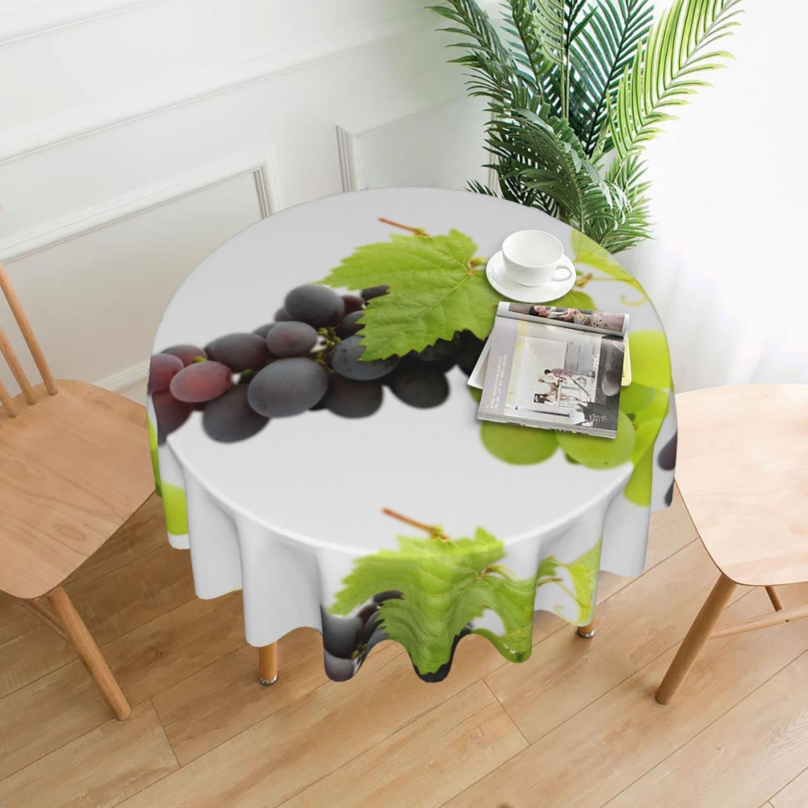 Nappe ronde en polyester anti-tache lavable pour repas de famille 152cm