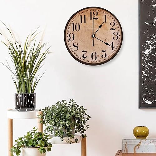 Miniatura 8 de Reloj de pared decorativo silencioso sin tictac, lindo reloj de madera redondo de mariquita roja para dormitorio, sala de estar, hogar, oficina,