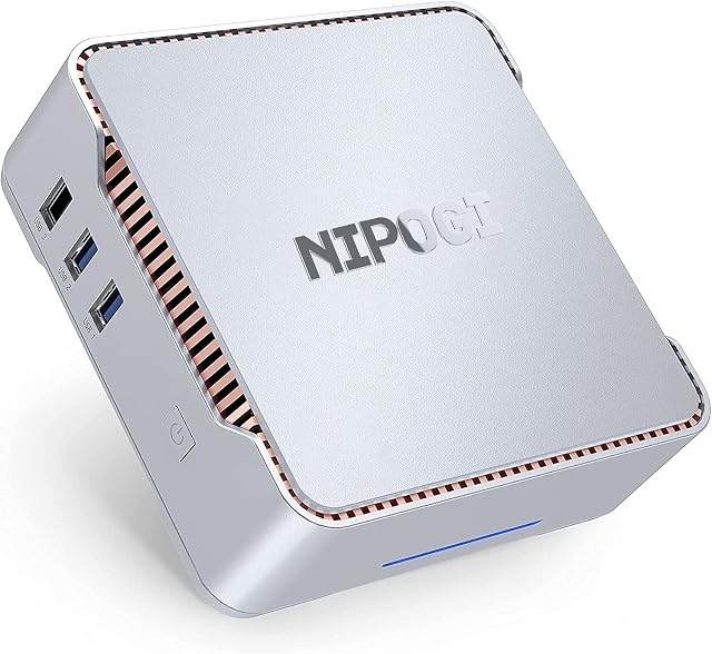NiPoGi Mini PC Windows 11 Pro, 8GB DDR4/128GB M.2 SATA SSD, Ιntel Celeron J4125 Processor(up to 2.7GHz) Micro Desktop Computer, Support 2 HDMI/VGA Port, Dual Band Wi-Fi, Bluetooth 4.2, 4K UHD