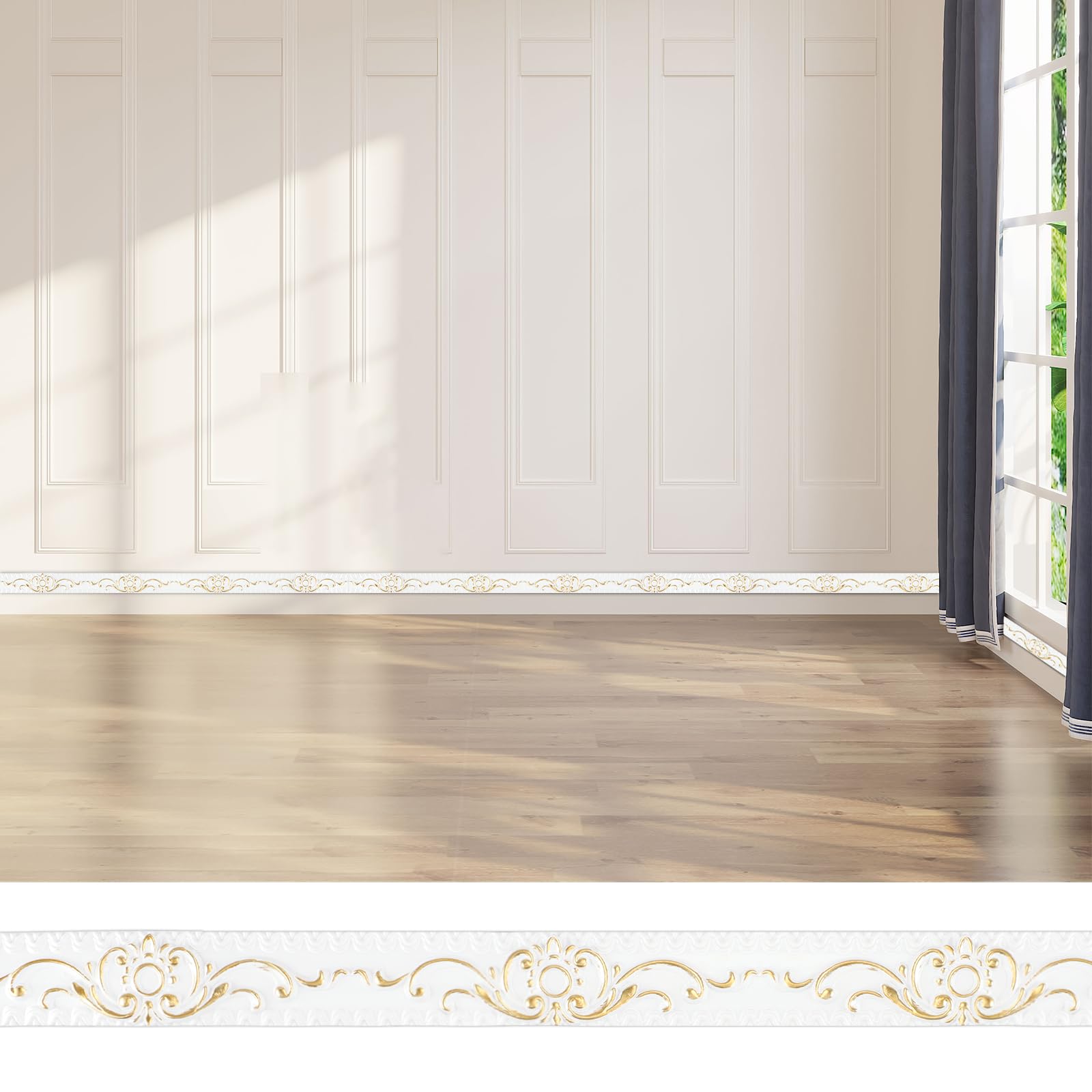 6 Metros Molduras Decorativas para Pared, Moldura Adhesiva de Despegar y Pegar, Borde de Pared Decoración, Flexible Tiras Decorativas Autoadhesiva para Marco de Espejo, Hogar (Blanco, 3,6cm W)