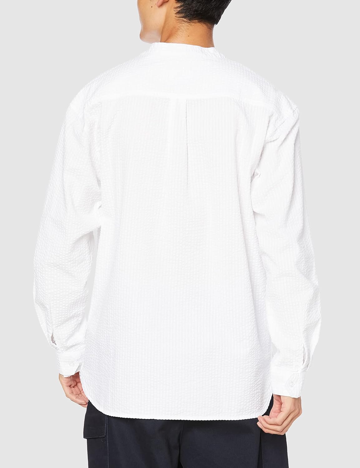 ランバンオンブルー] ノーカラープルオーバーシャツ メンズ 136751