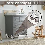 Nefish 3 Inch Side Mount Casters Wheels, L-Shaped Rubber Caster Set of 4,Plate Swivel Castors Wheel 1000 LBS, Heavy Duty Casters Wheels for Furniture, Baby Bed, Kitchen, Cabinet, Table,Wheel for Cart
