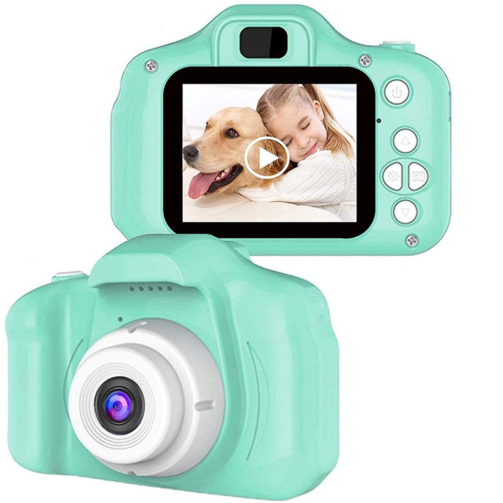 Digital Camera for Kids, Portable HD Digital Video Recorder Selfie Cameras Toy Gifts for Children with 32GB SD Card and Reader (Green)