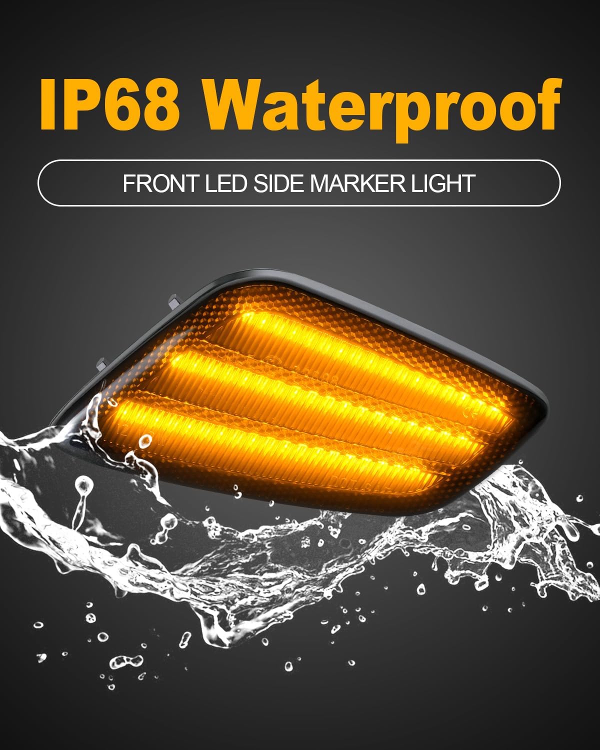 LED Side Marker Lights Compatible with Jeep Wrangler TJ 1997-2006 Turn Signal Light Amber Smoked Lens Pack of 2