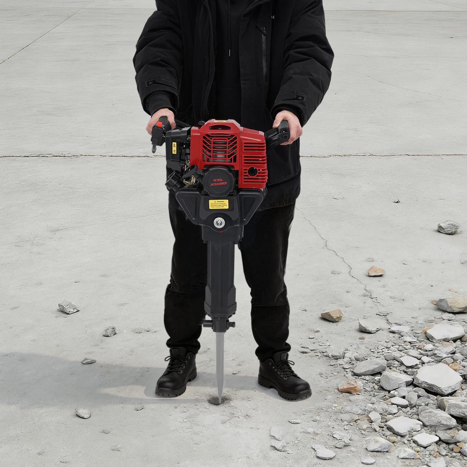 52CC Gasolina Gartenbaumgräber, 2-Takt Motor Baumcattermaschine 1900W Handgeführter Baumgräber, Gaskdragger für Garten, Forestwirtschaft Sämlinge und Obstgarten