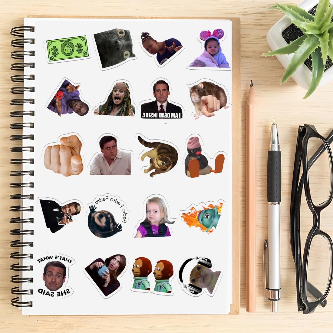 100Pcs Sticker Meme, adesivi divertenti classici per adulti, decalcomanie di moda Graffiti colorati adesivi in vinile impermeabile per laptop Skateboard