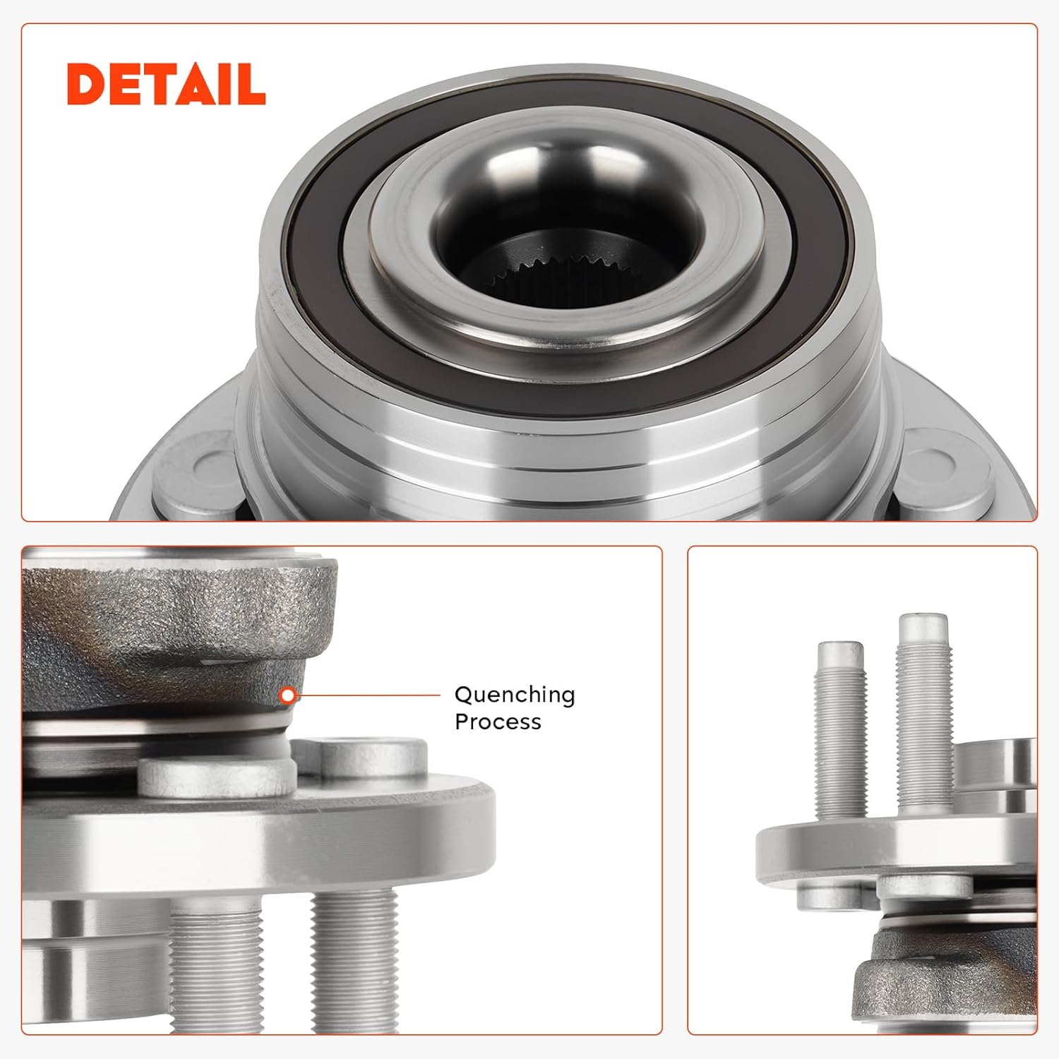 Front/Rear Wheel Hub Bearing Assembly Fits for Ford Explorer 2011-2018 (Rear) for Police Interceptor Utility (Front 2013-2019 All Models 5Lugs Replacement 512460 1pc