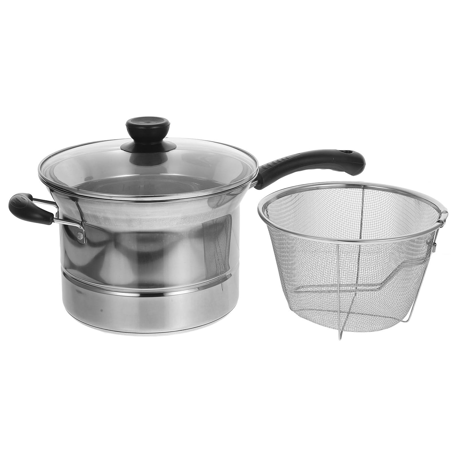 Marmite multifonction en acier inoxydable cuiseur vapeur friteuse gain de place