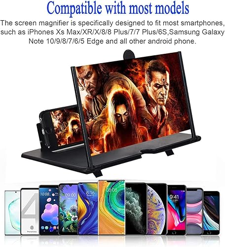 Miniatura 6 de Lupa de pantalla para teléfono celular Soporte de teléfonos inteligentes de 14 pulgadas, plegable, ampliadora de juegos celulares, video de