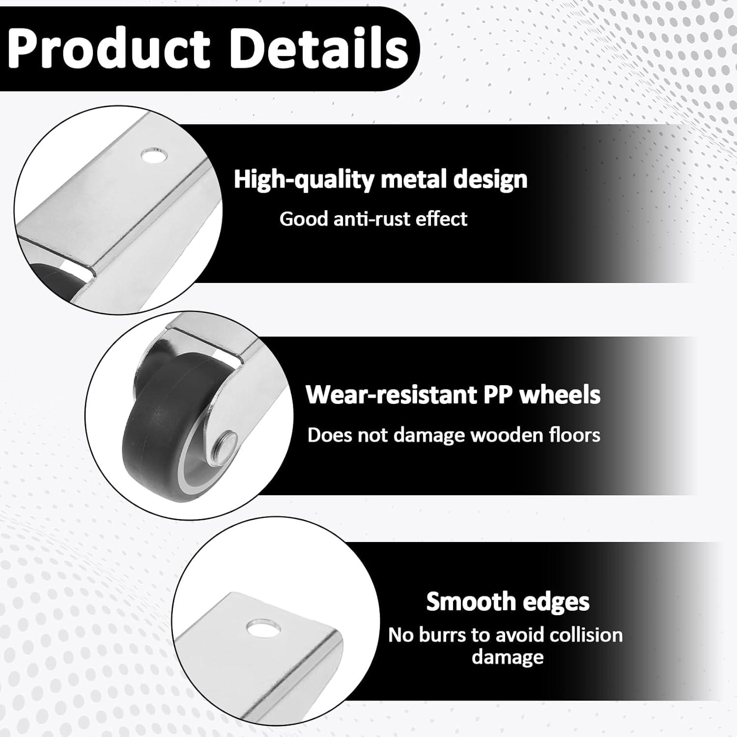 1 PCS Gate Caster Wheels Replacement, Sinking Door Bottom Pulley Directional Wheel Rubber Rolling Swivel Casters, Door Wheels Support Non-Slip Pulley Directional Wheel for Garden Gate Fence Tables