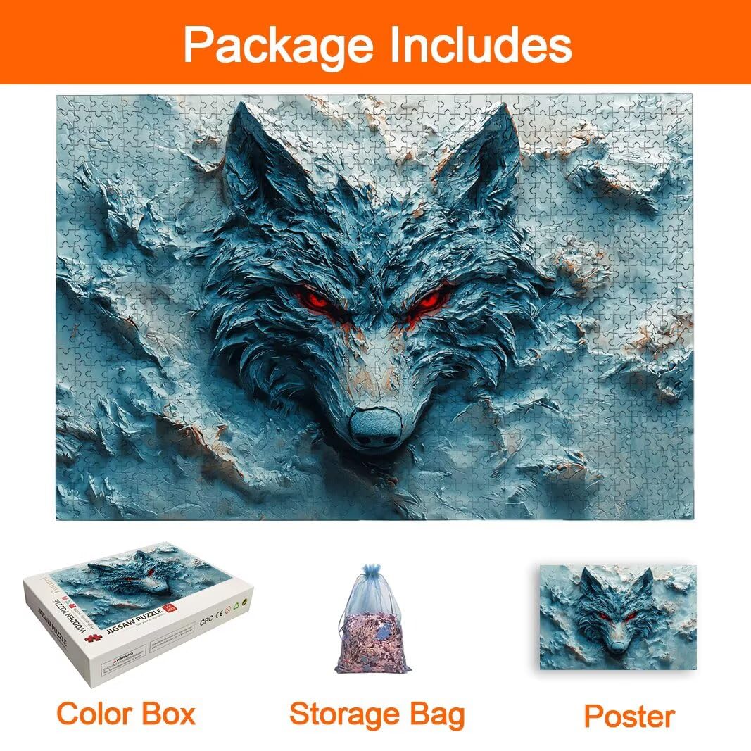 Puzzle Lobo, Puzzle 1000 Piezas, Rompecabezas, Regalo Mujer, Decor -8156