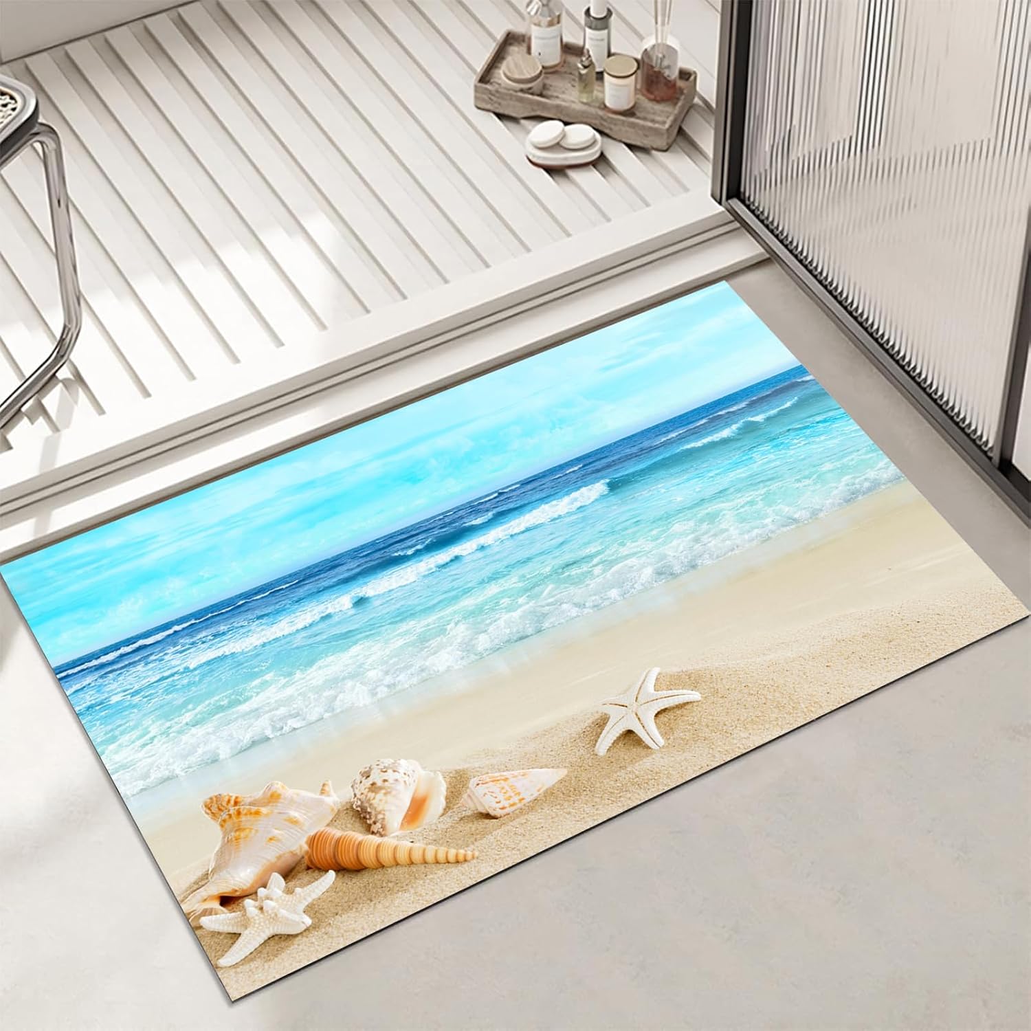 Non Slip Bath Mat Bathroom Rugs Soft Ultra Thin Bath Mats Super Absorbent Quick Dry Shower Mat Rubber