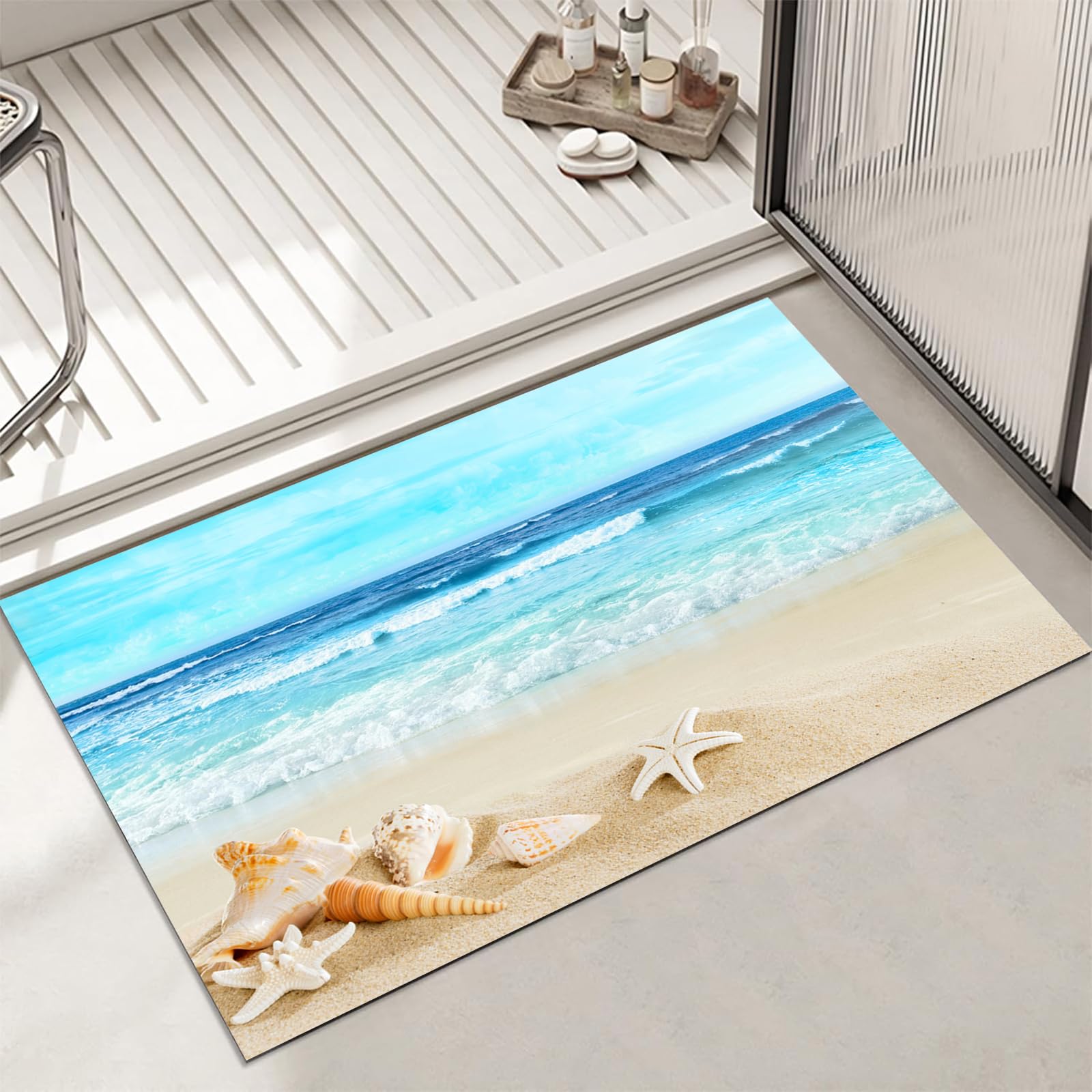 Non Slip Bath Mat Bathroom Rugs Soft Ultra Thin Bath Mats Super Absorbent Quick Dry Shower Mat Rubber