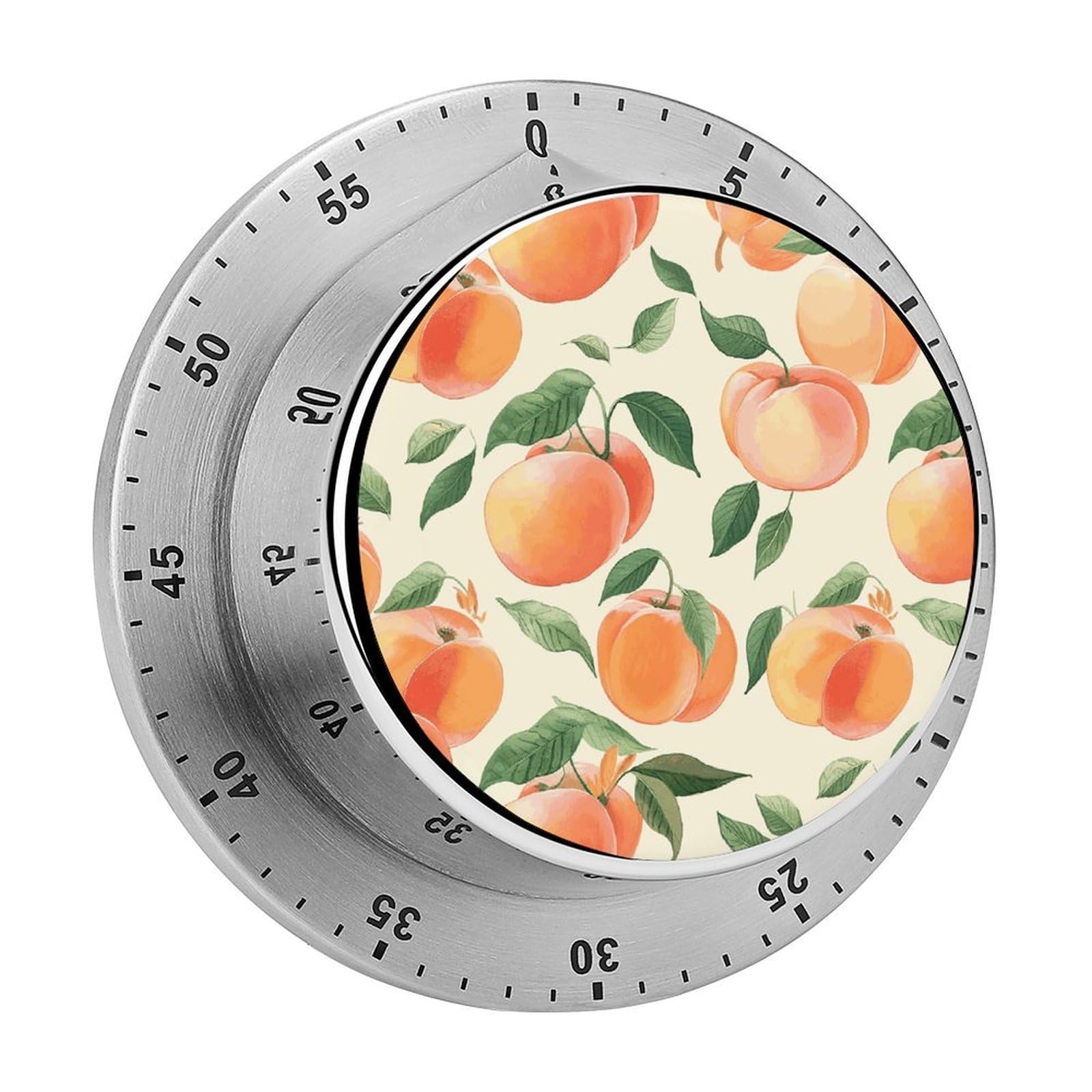 Peach Timer Exquisite Stainless Steel Magnetic Timers Waterproof Durable Mechanical Countdown Countup for Loud Alarm for Baking Grilling Studying