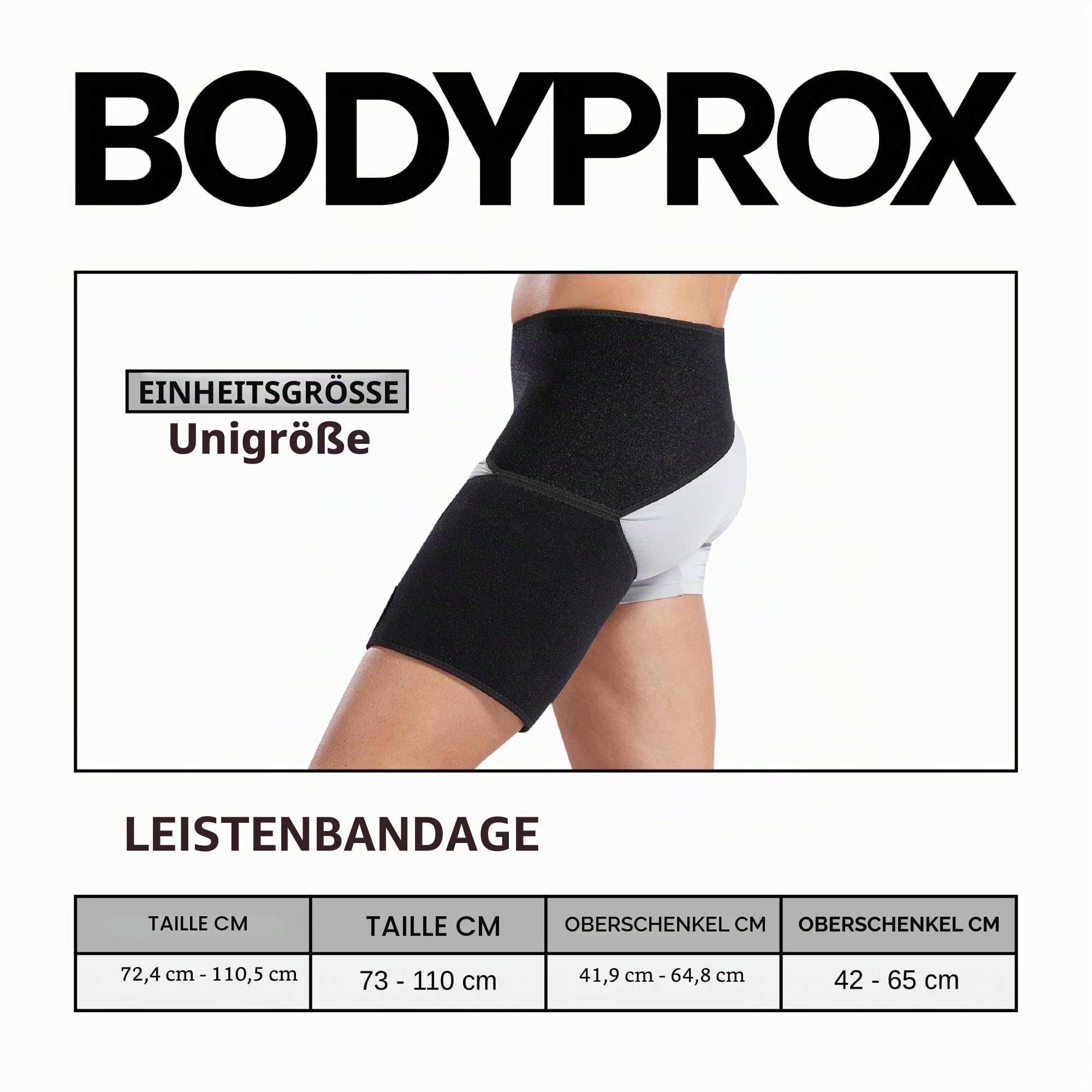 Bodyprox Groin Wrap, verstellbare Unterstützung für Hüftschmerzen, Griffe, Oberschenkel und Ischiasnerv