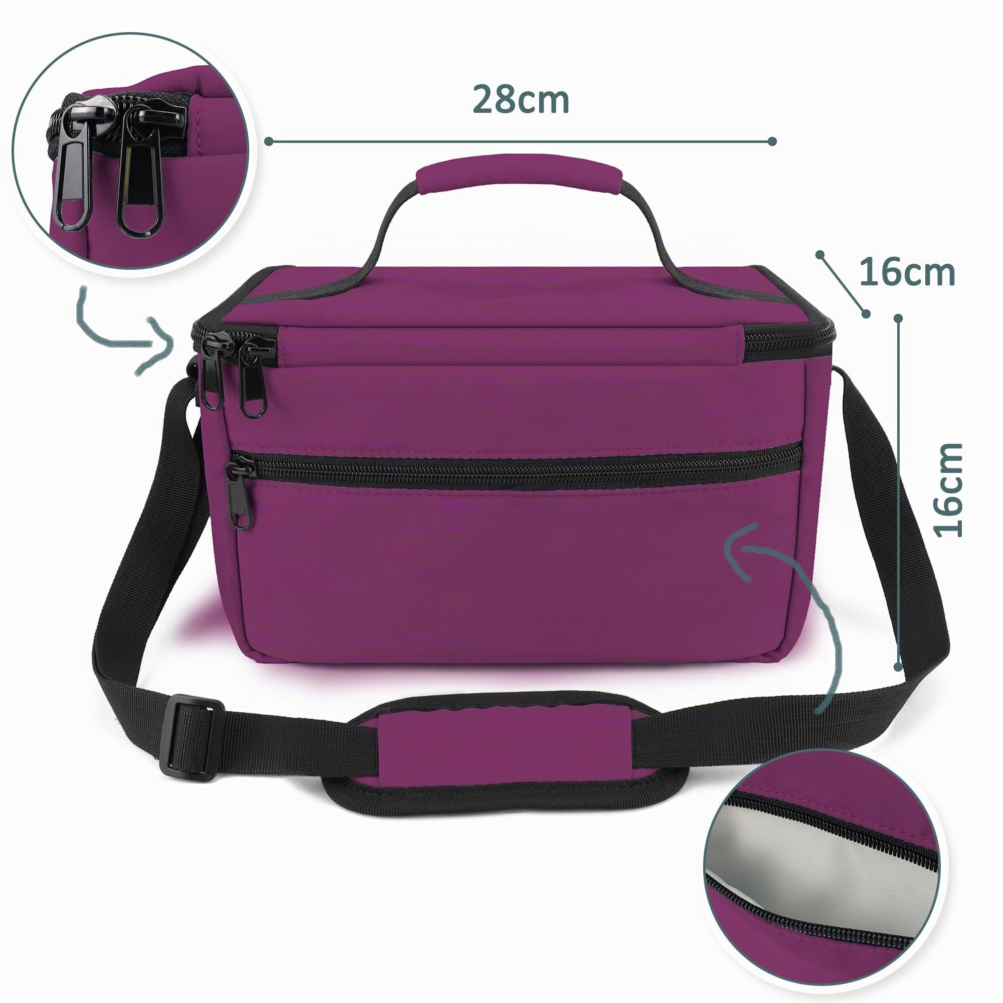 Annmore Sac pour Toniebox, Figurines et Casque, Violet | Compatible avec Toniebox 2 et 1, compartiments intérieurs réglables, sachet transparent amovible