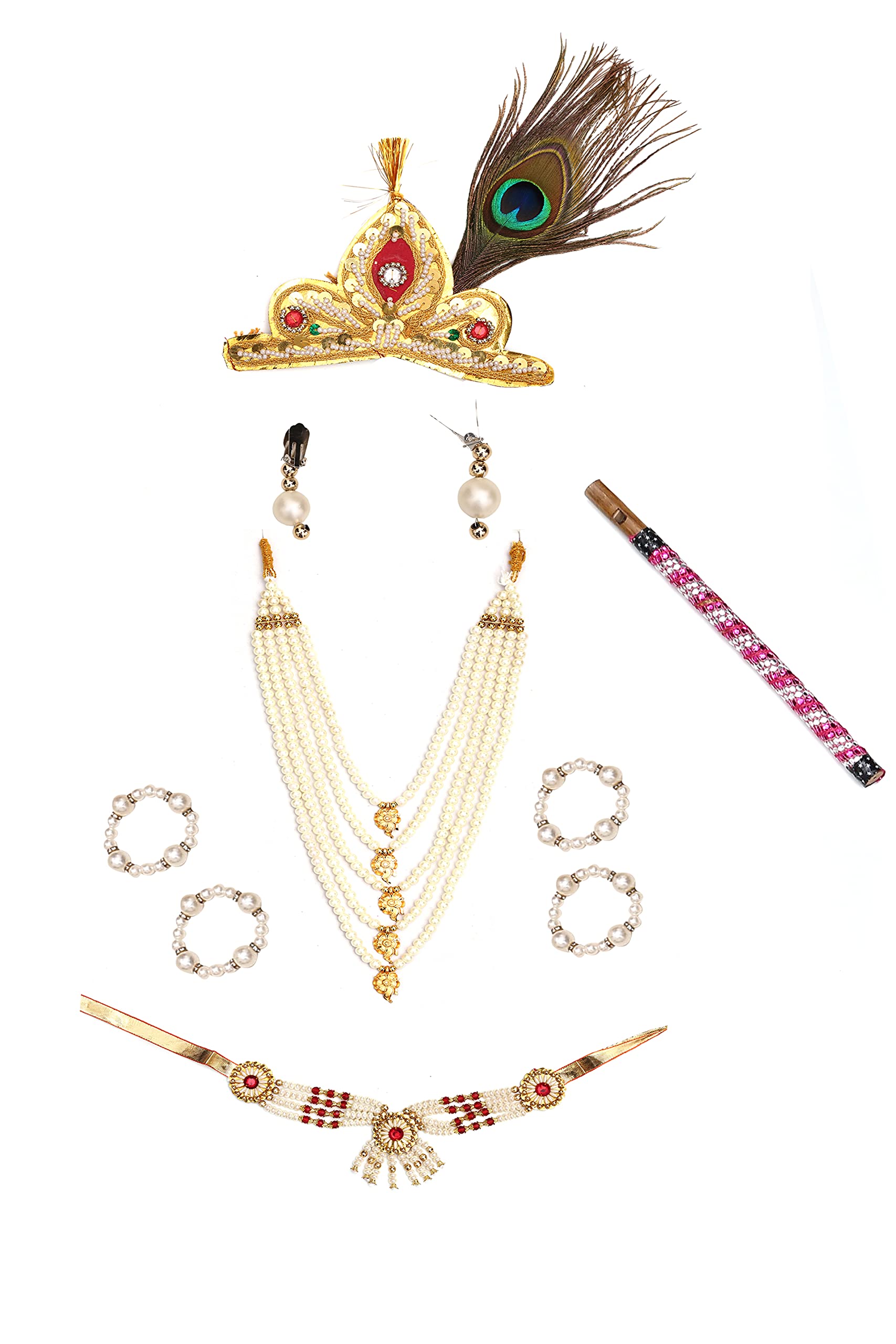 Raj Costumes Little Baby Krishna krishan ji kanha dress for Kids Boys Girls Janmashtami Set of 11 items