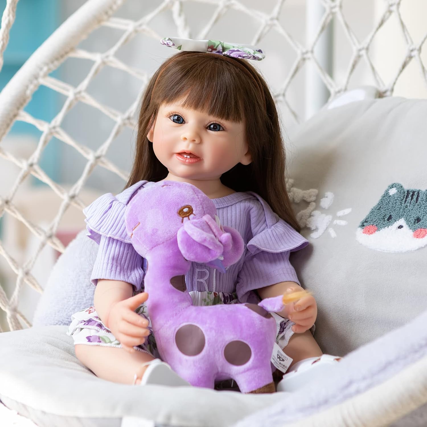 RXDOLL 22 inch Realistic Doll Full Body Silicone Baby Girl Dolls Silicone Full Body Lifelike Babies Doll Lifelike Reborn Baby Dolls That Look Real for Girls Gifts