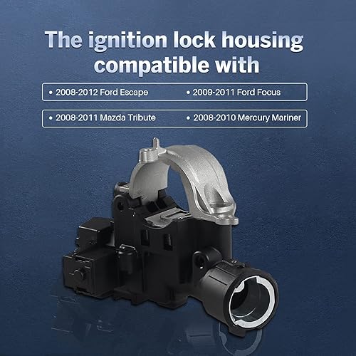 Miniatura 2 de Reemplazo de la carcasa de bloqueo de encendido para cilindro de bloqueo de encendido 989-019 compatible con Ford Escape 2008-2012 Focus 2009-2011