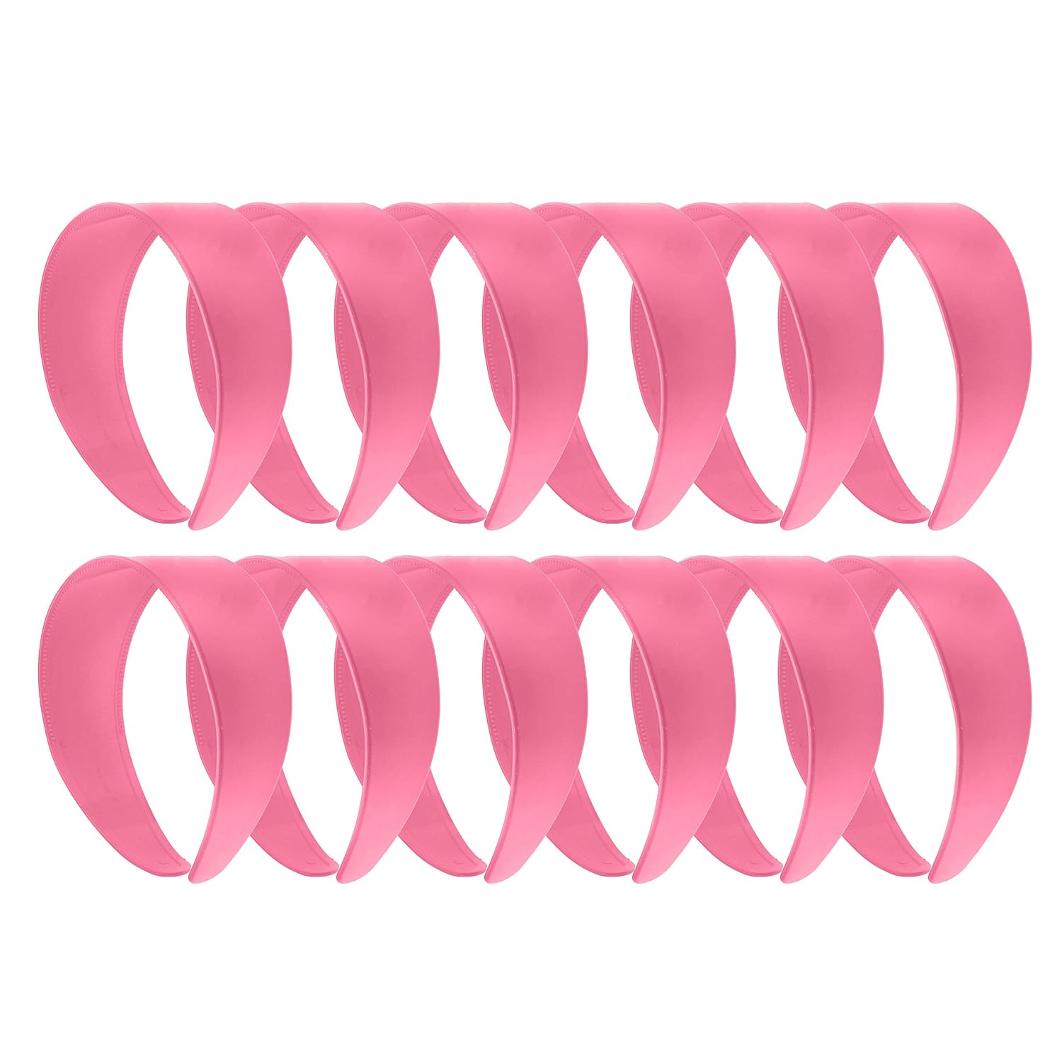 Motique Accessories One Dozen 2 Inch Plastic Headbands with Teeth - Neon Hot Pink