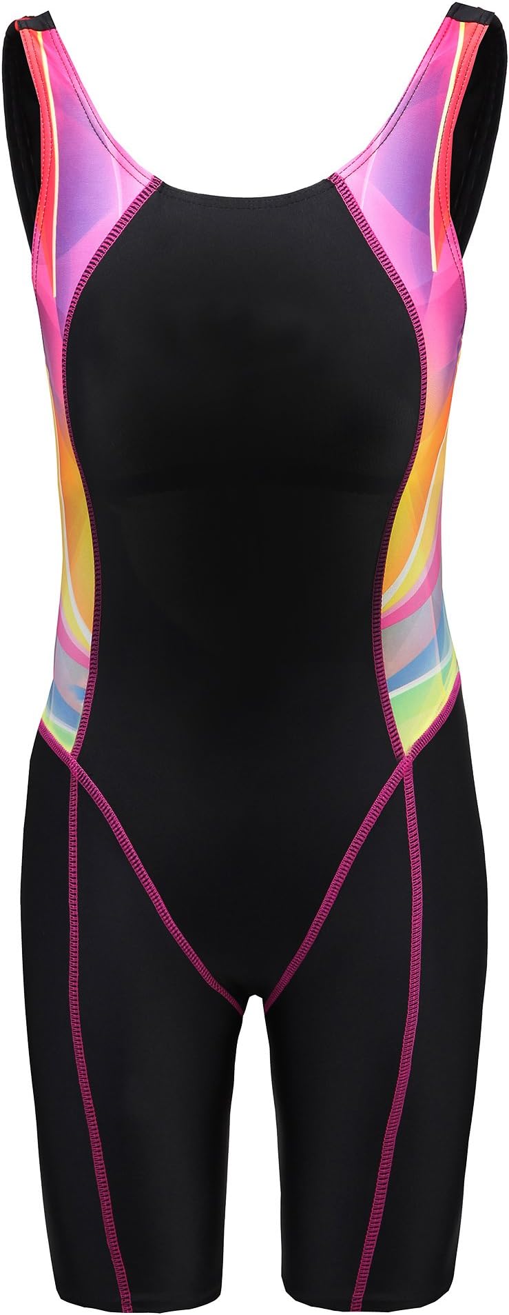 Chrysea Big Girls' Kids Racerback Athletic Swimwear Splice One-Piece Swimsuits
