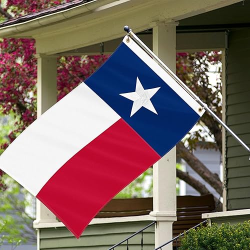 Miniatura 5 de Bandera de Texas de 3 x 5 pies resistente para exteriores, estrella bordada de lujo, tela de poliéster 210D, ojales de latón y dobladillo de 4