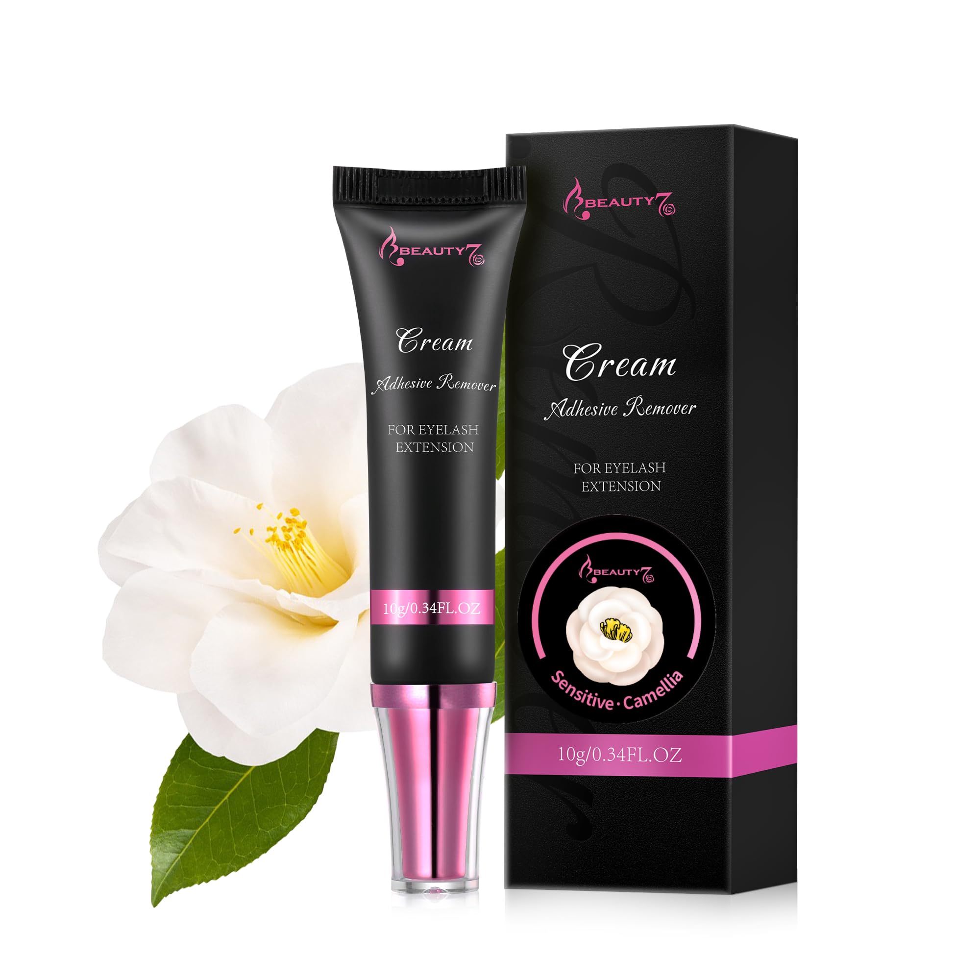 Beauty7Eyelash Extensions Remover Cream Safe Adhesive Bonder Eyelashes Glue Remover Camellia Fast Dissolution Low Irritation Eyelash Extension Supplies for Sensitive skin 10g