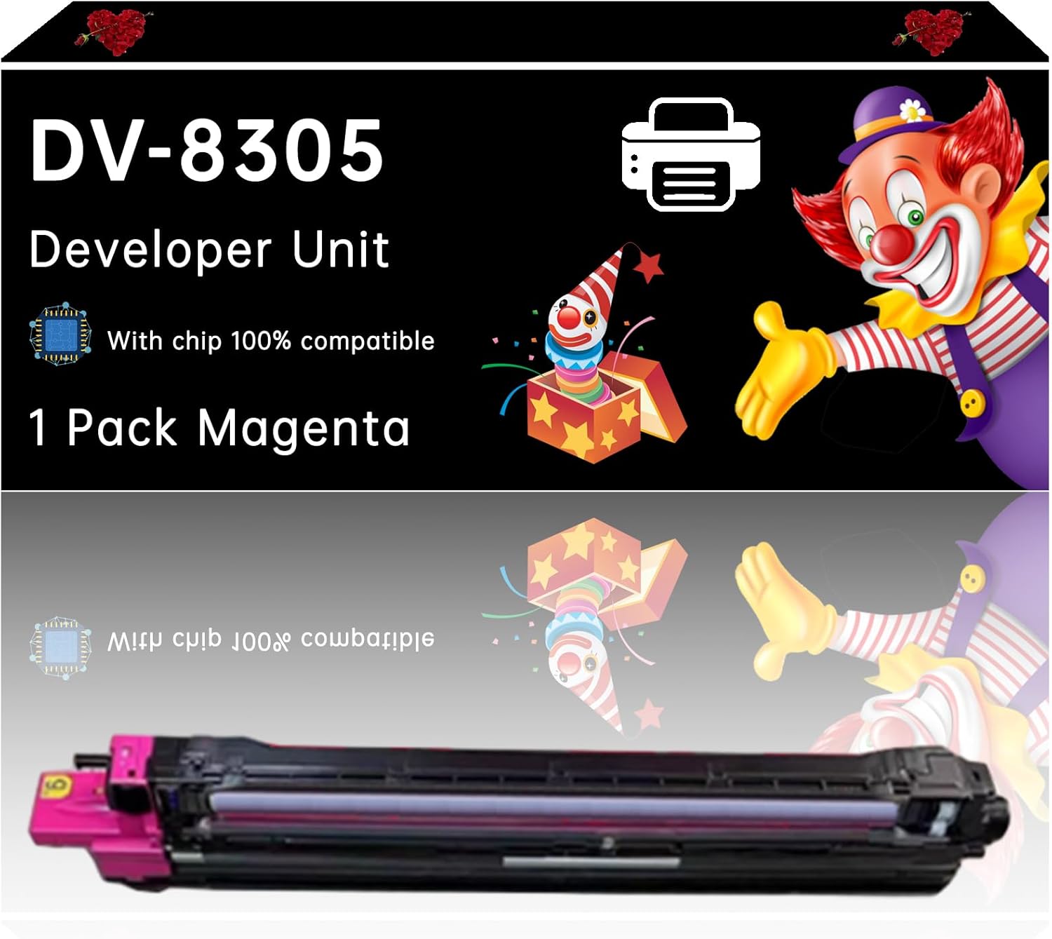 DV-8305 Developer Unit Compatible with Copystar CS3050ci CS3051ci CS3550ci CS3551ci Printers, Enhanced Durability, Ideal for High-Volume Printing (1 Pack Magenta)