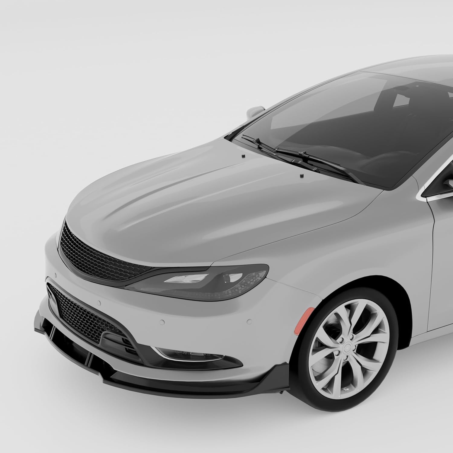 Front Bumper Lip Splitter Compatible with Chrysler 200 200C 200S 2015-2020 Accessories Under Chin Spoiler Body Kit Add On Painted Gloss Black ABS Material