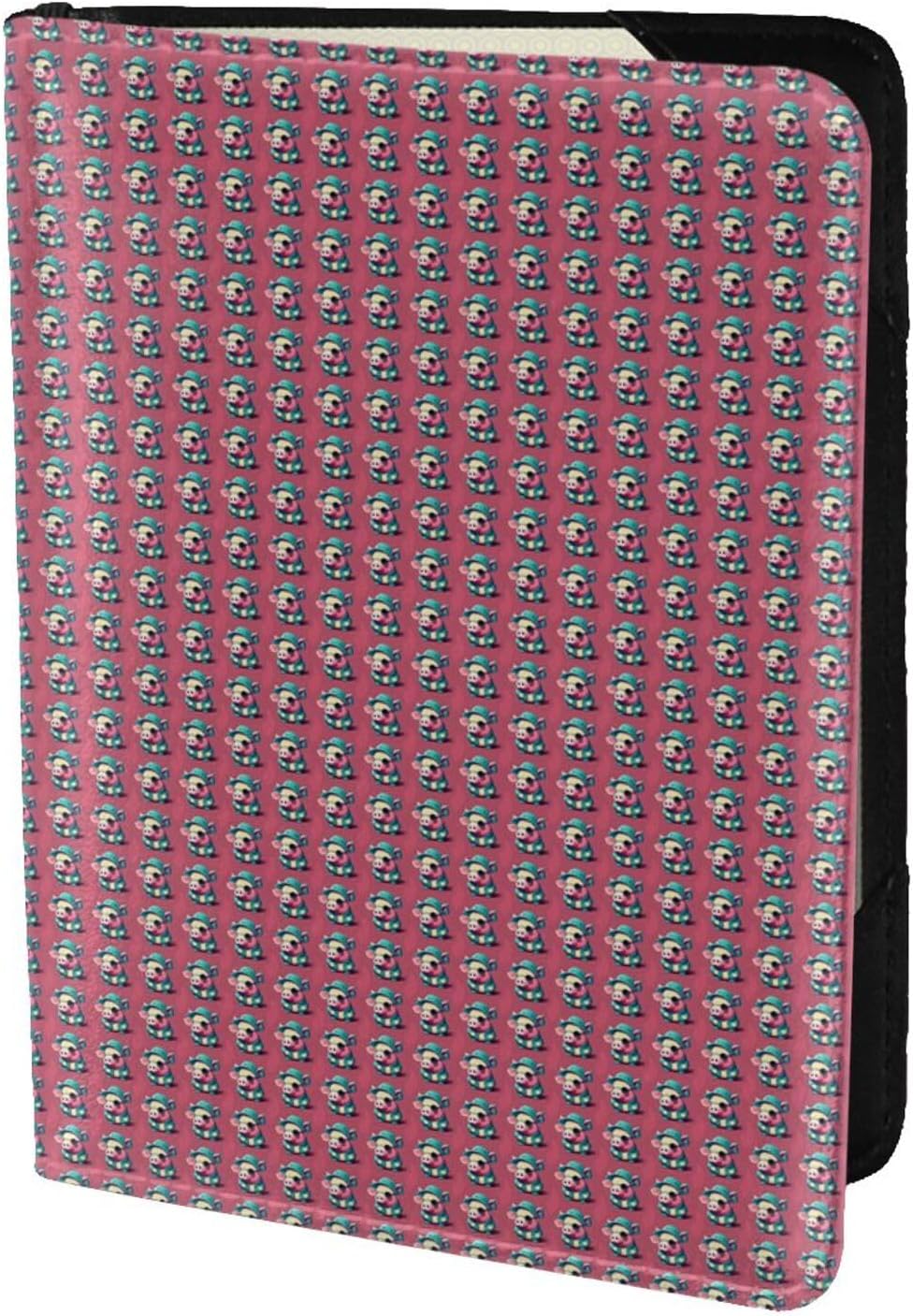 Carino Maiale Stampa Elegante 14 cm Passaporto Leggero Portadocumenti di Viaggio per Uomini e Donne, Nero, En storlek