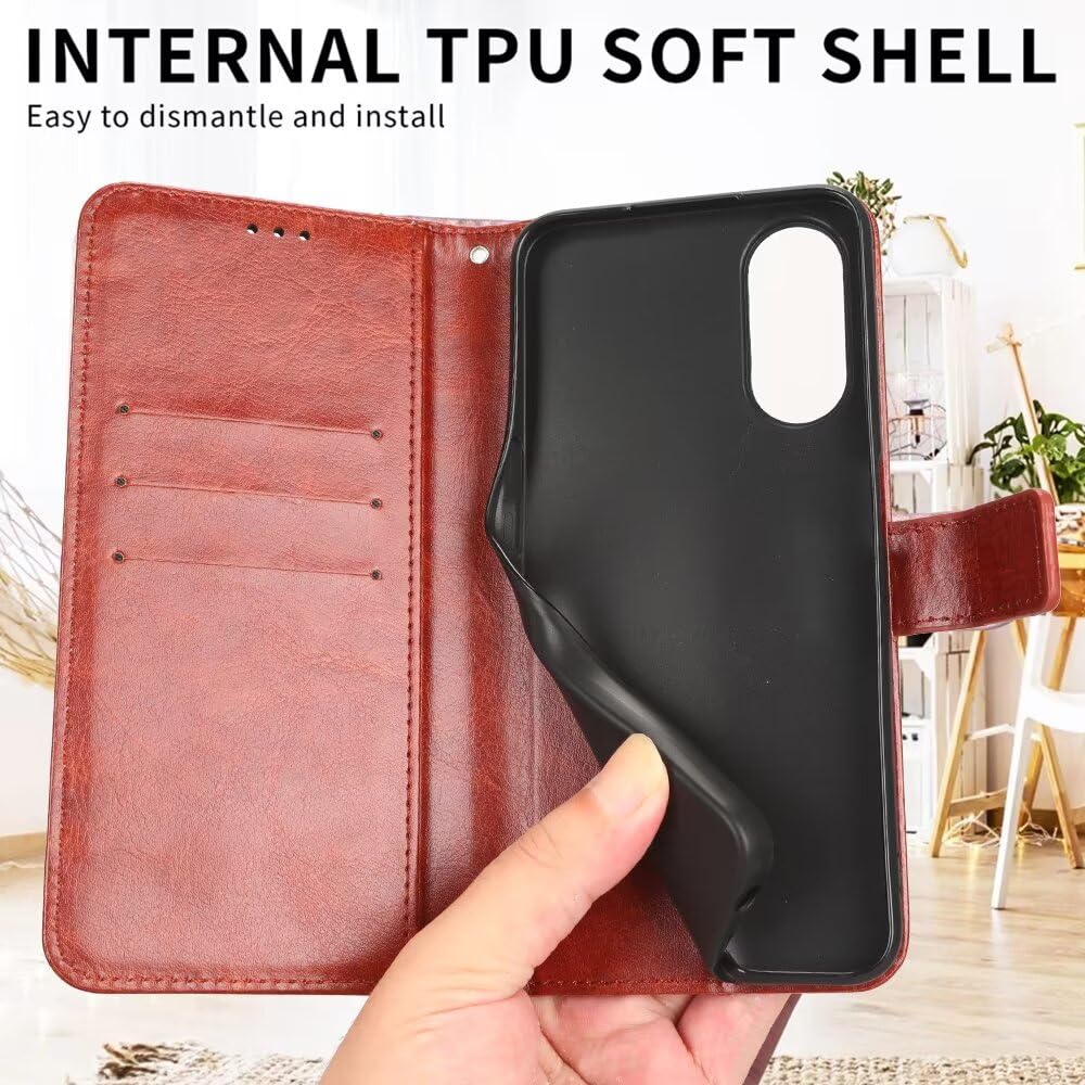 Leder-Hülle Für ZTE Blade V70 Vita – Mit Standfunktion, Kartenfach & Magnetschnalle