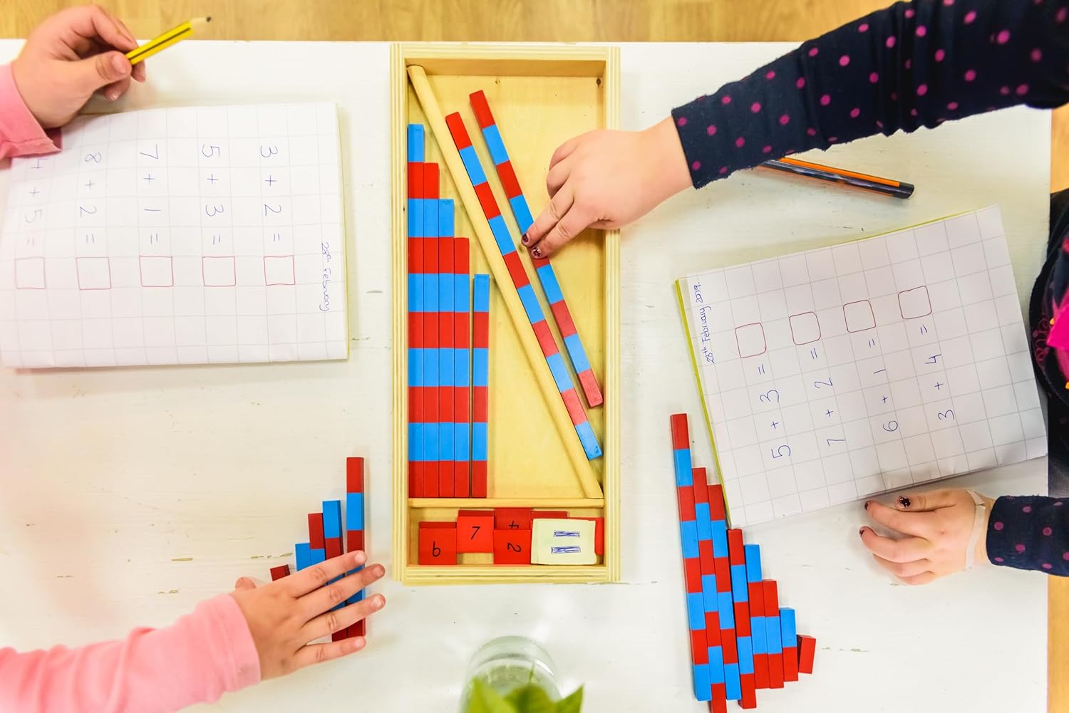 Premium Montessori Math Toys, Small Number Rods 1-10 in Solid Beechwood Case, 13.4in Tactile Counting & Sequencing for Toddlers 3-5, Homeschool Preschool Must Have & Educational Gift